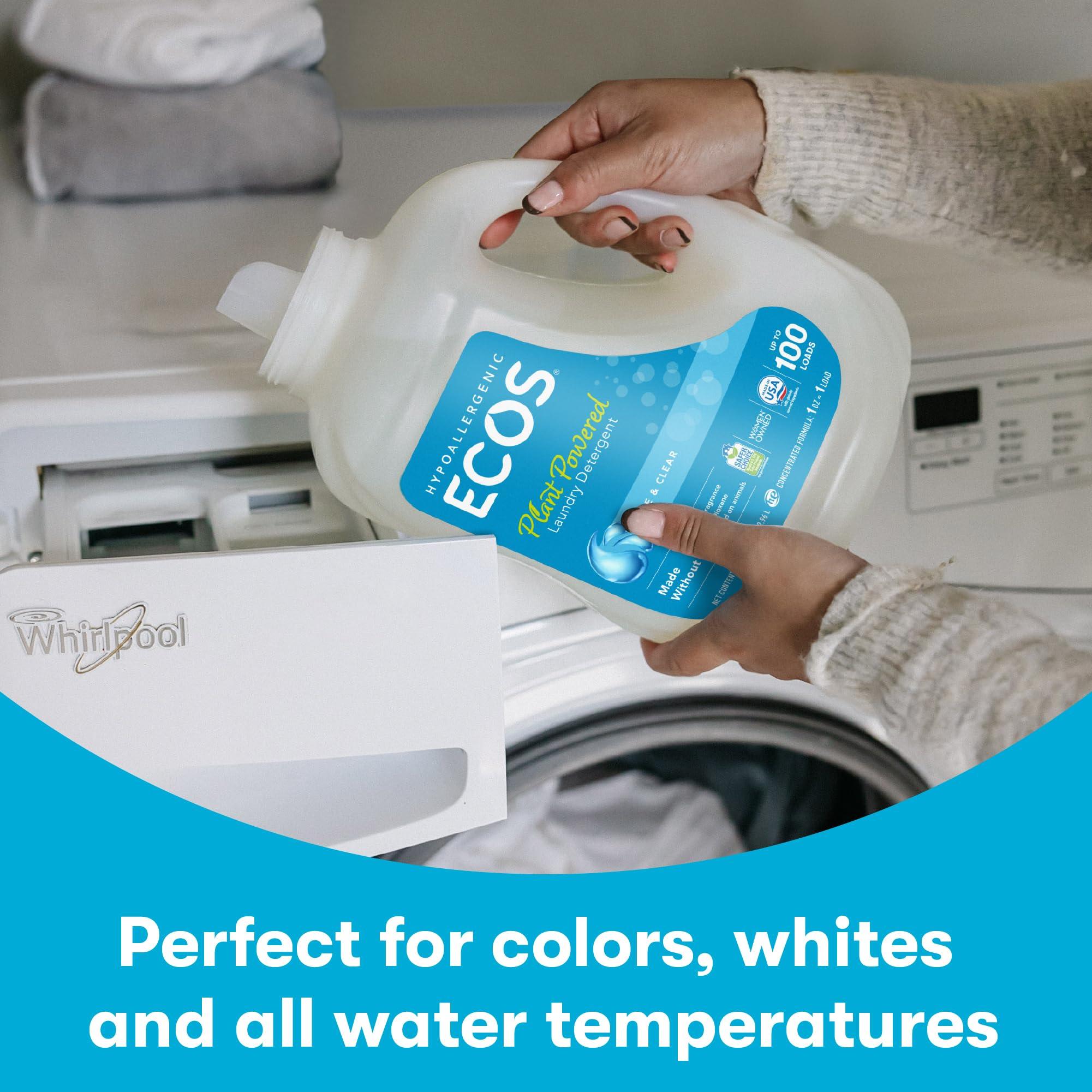 ECOS Laundry Detergent Liquid, 200 Loads - Dermatologist Tested Laundry Soap - Hypoallergenic, EPA Safer Choice Certified, Plant-Powered - Lavender, 100 Fl Oz (Pack of 2) - Image 4