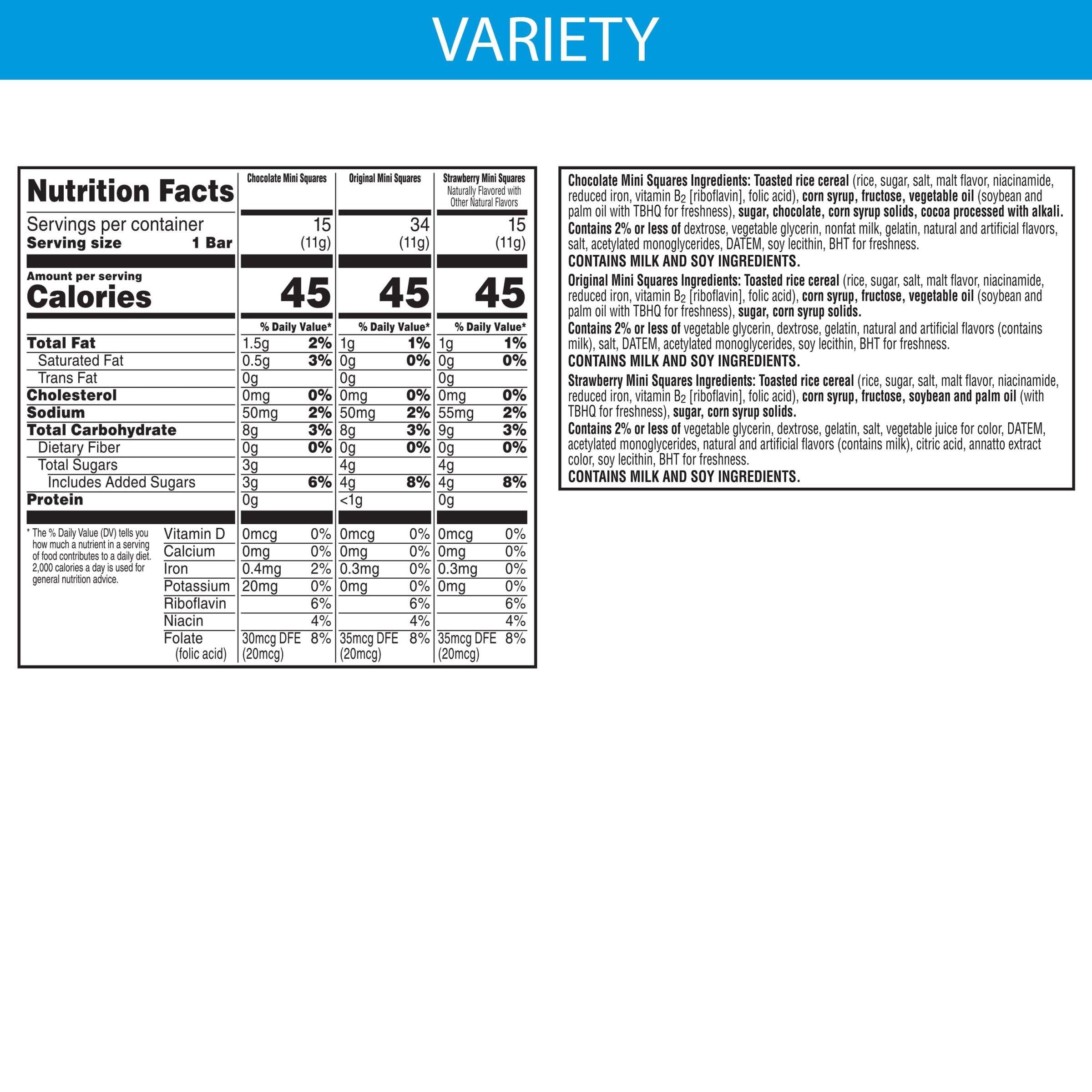 Rice Krispies Treats Mini Marshmallow Snack Bars, Kids Snacks, Variety Pack, 24.8oz Box (64 Bars) - Image 2
