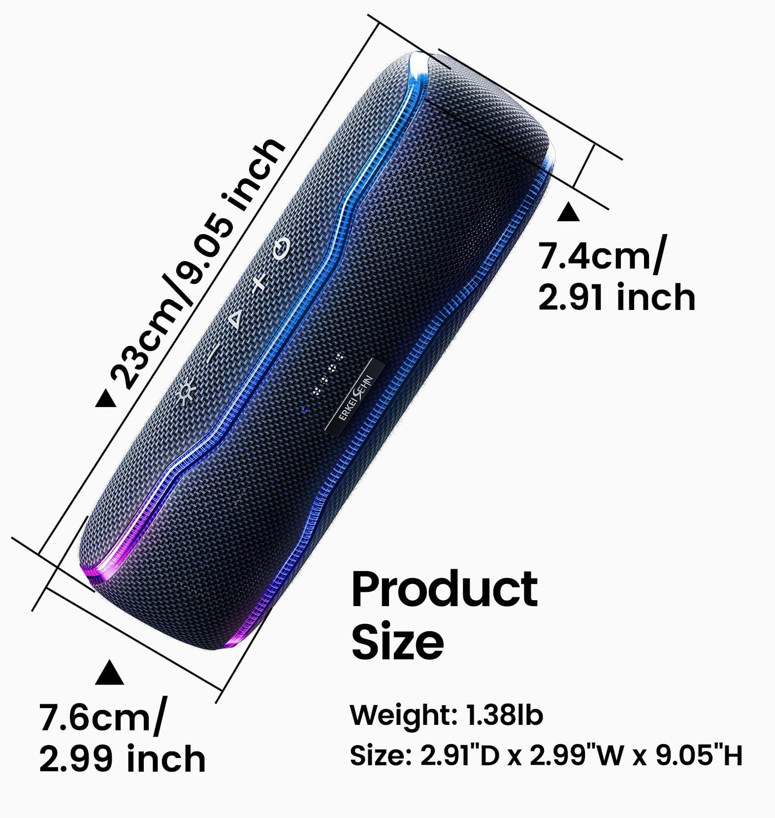 Portable Bluetooth Speaker, IPX7 Waterproof Wireless Speakers with Colorful Flashing Lights, 25W Super Bass 24H Playtime, 100ft Range, TWS Pairing for Outdoor, Home, Party, Beach, Birthday Gift - Image 5