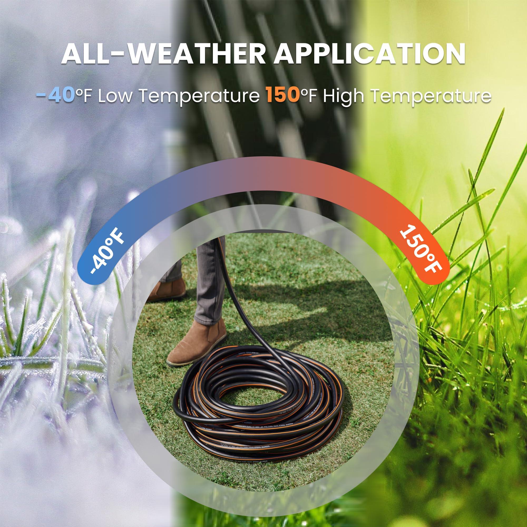 Giraffe Tools Garden Hose 100ft x 5/8", Water Hose Heavy Duty, with Swivel Handle Lightweight, Flexible Hybrid Hose, Male Female Fittings - Image 5
