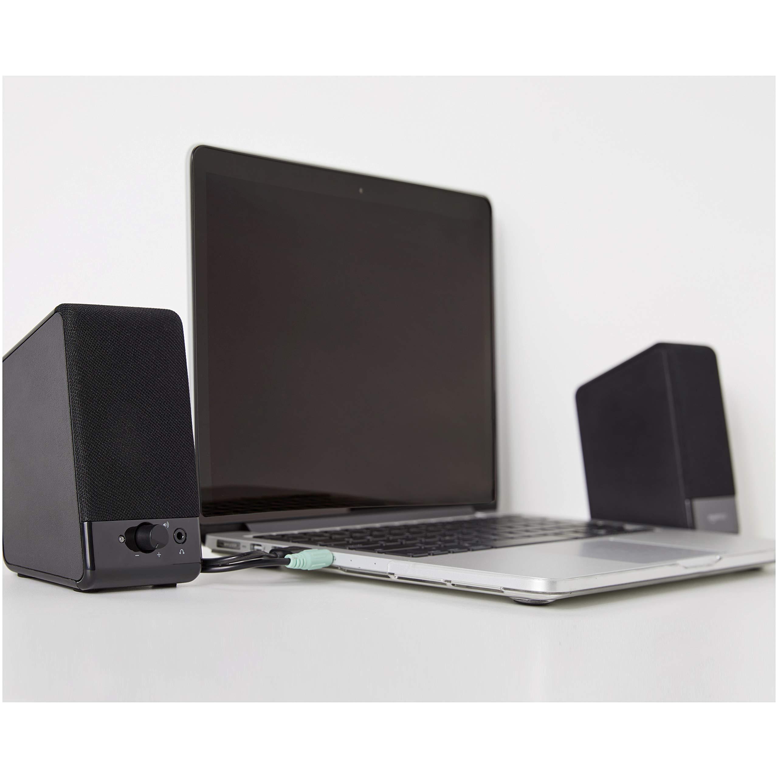 Amazon Basics USB-Powered Computer Speakers for Desktop or Laptop PC with Volume Control, Plug-N-Play, Black - Image 8