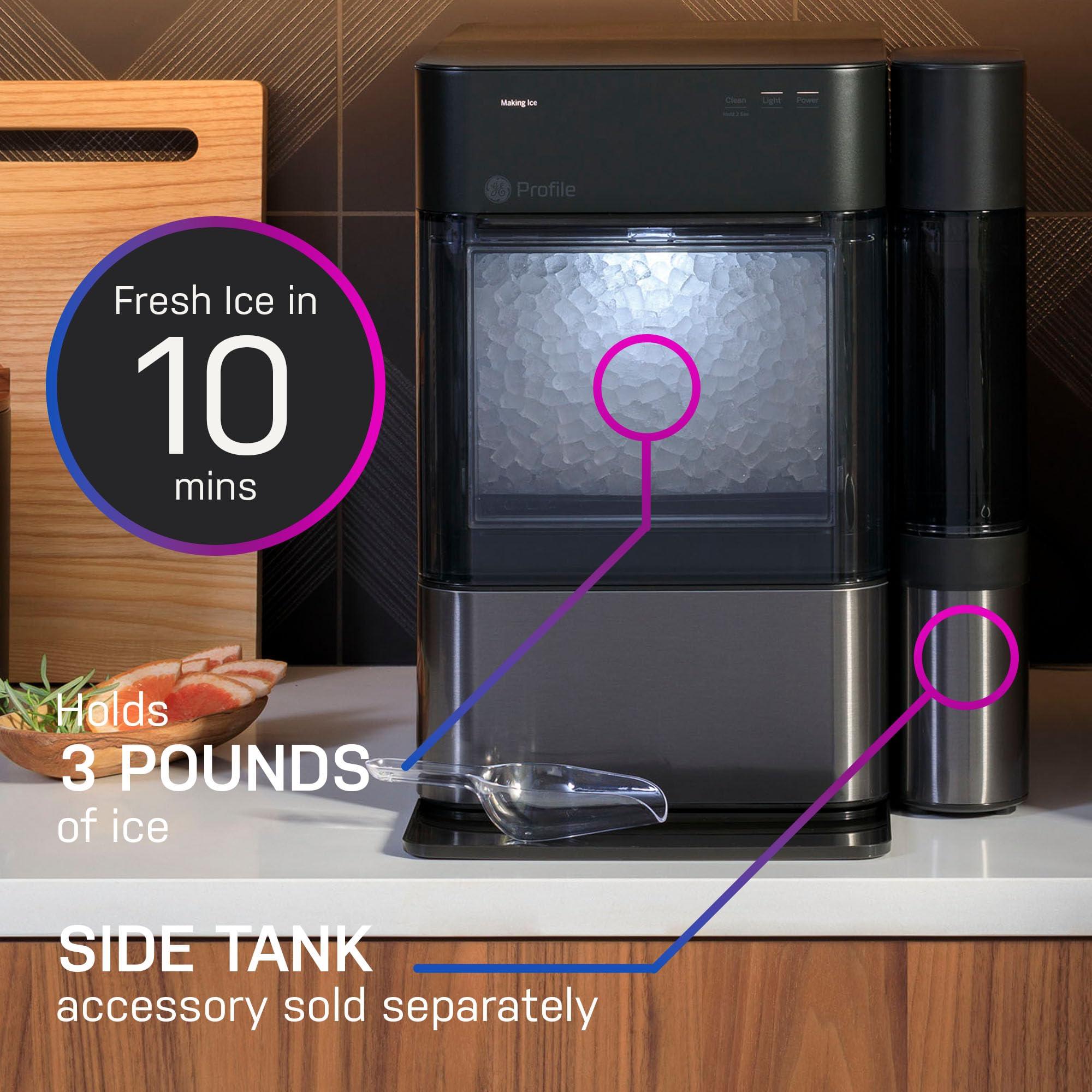 GE Profile Opal 2.0, Chewable Crunchable Countertop Nugget Ice Maker, Scoop included, 38 lbs in 24 hours, Pellet Ice Machine with WiFi & Smart Connected, Black Stainless Steel - Image 3