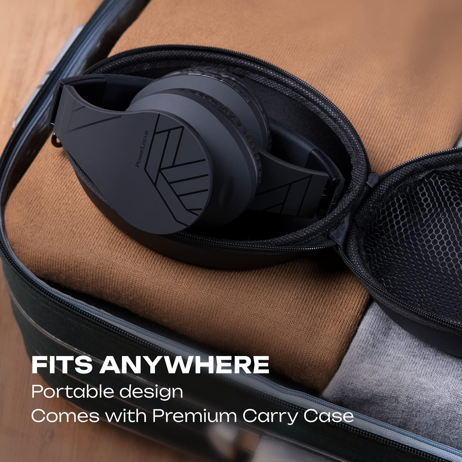 PowerLocus Bluetooth Over-Ear Headphones, Wireless Stereo Foldable Headphones Wireless and Wired Headsets with Built-in Mic, Micro SD/TF, FM for iPhone/Samsung/iPad/PC (Black) - Image 7