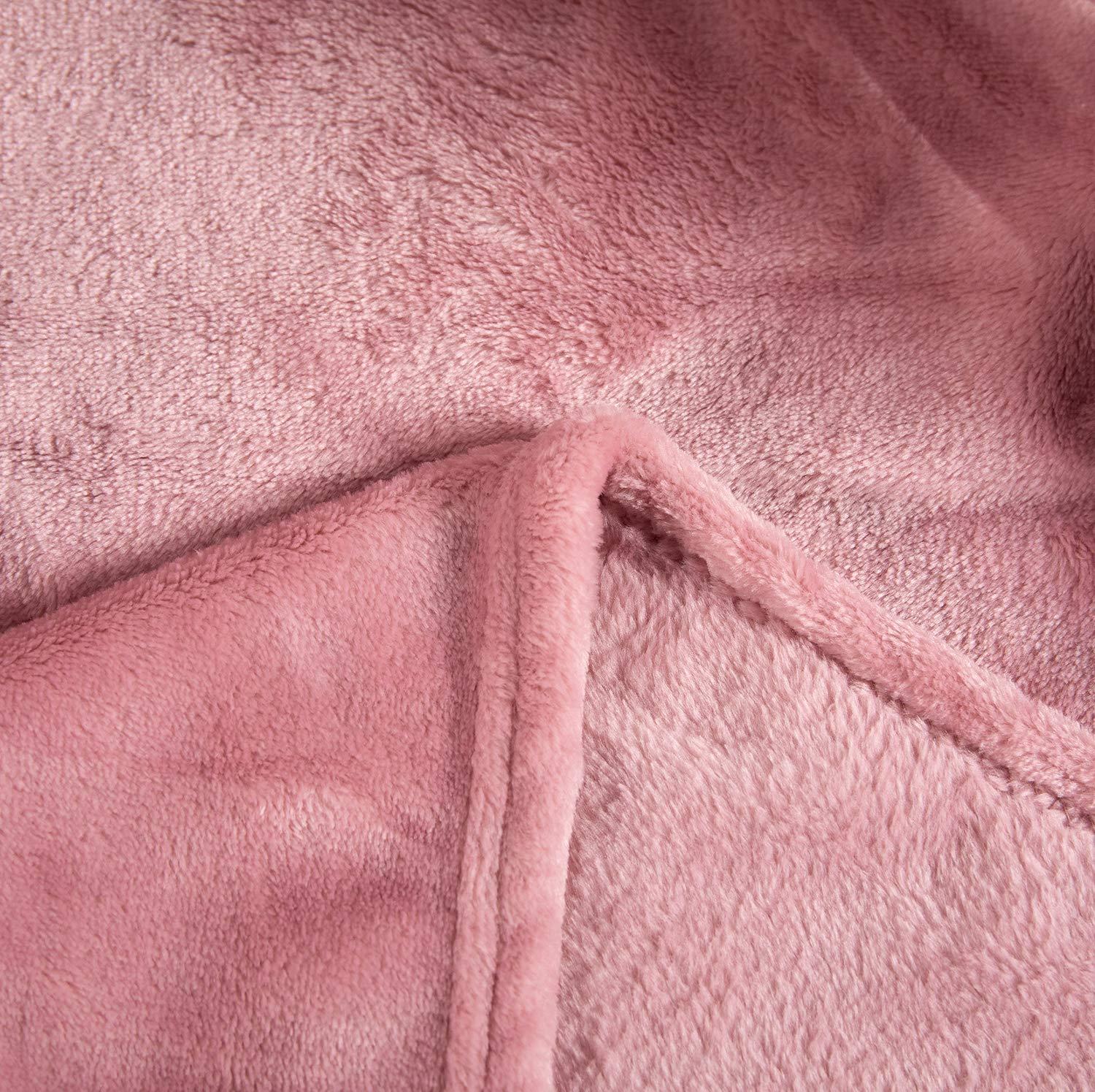 TASTHROW Large Flannel Fleece Throw Blanket, 50×70 Inch - Cozy Lightweight Thick Blanket - All Seasons Suitable for Women, Men and Kids (Pink) - Image 6