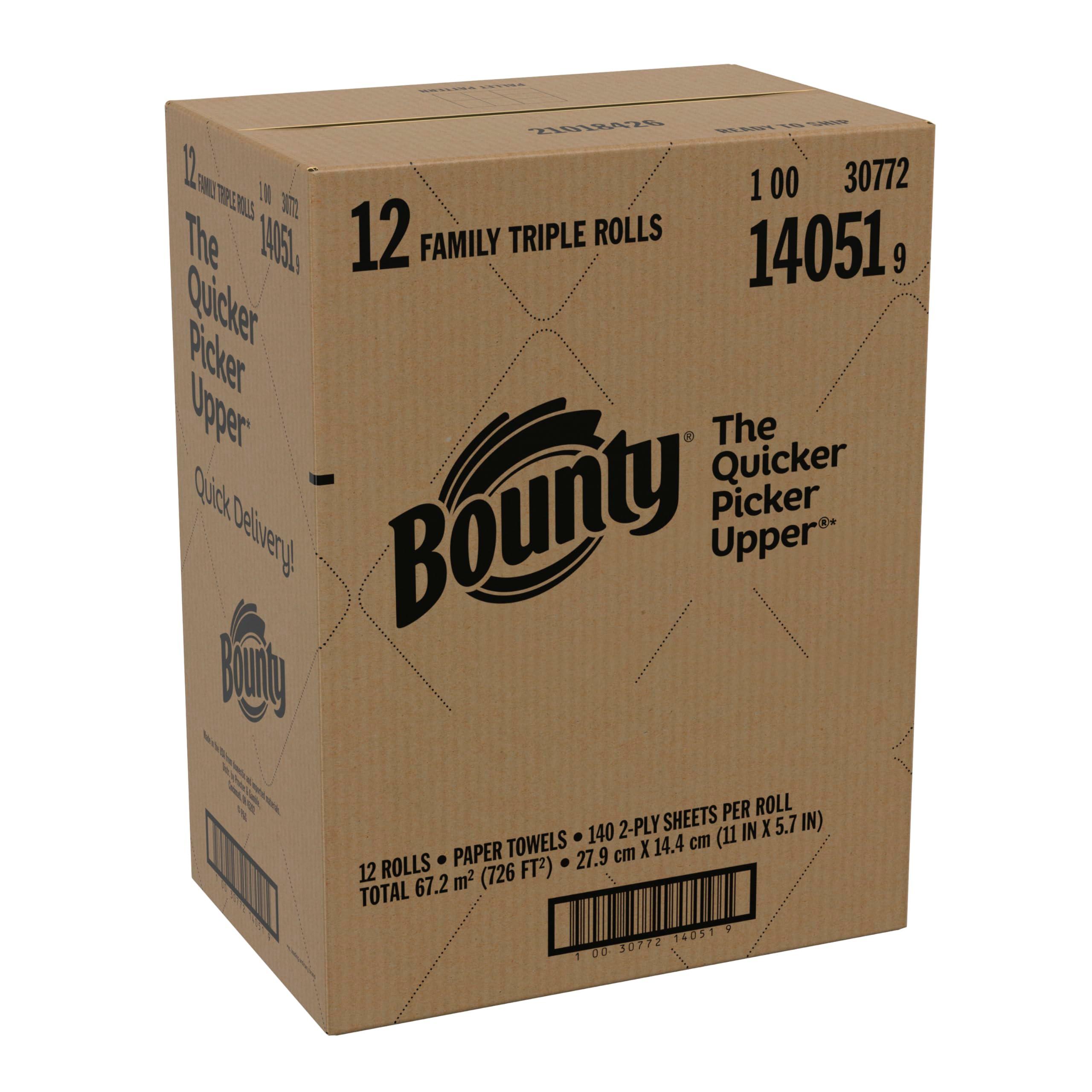 Bounty Quick-Size Paper Towels, White, 12 Family Triple Rolls = 36 Regular Rolls - Image 11