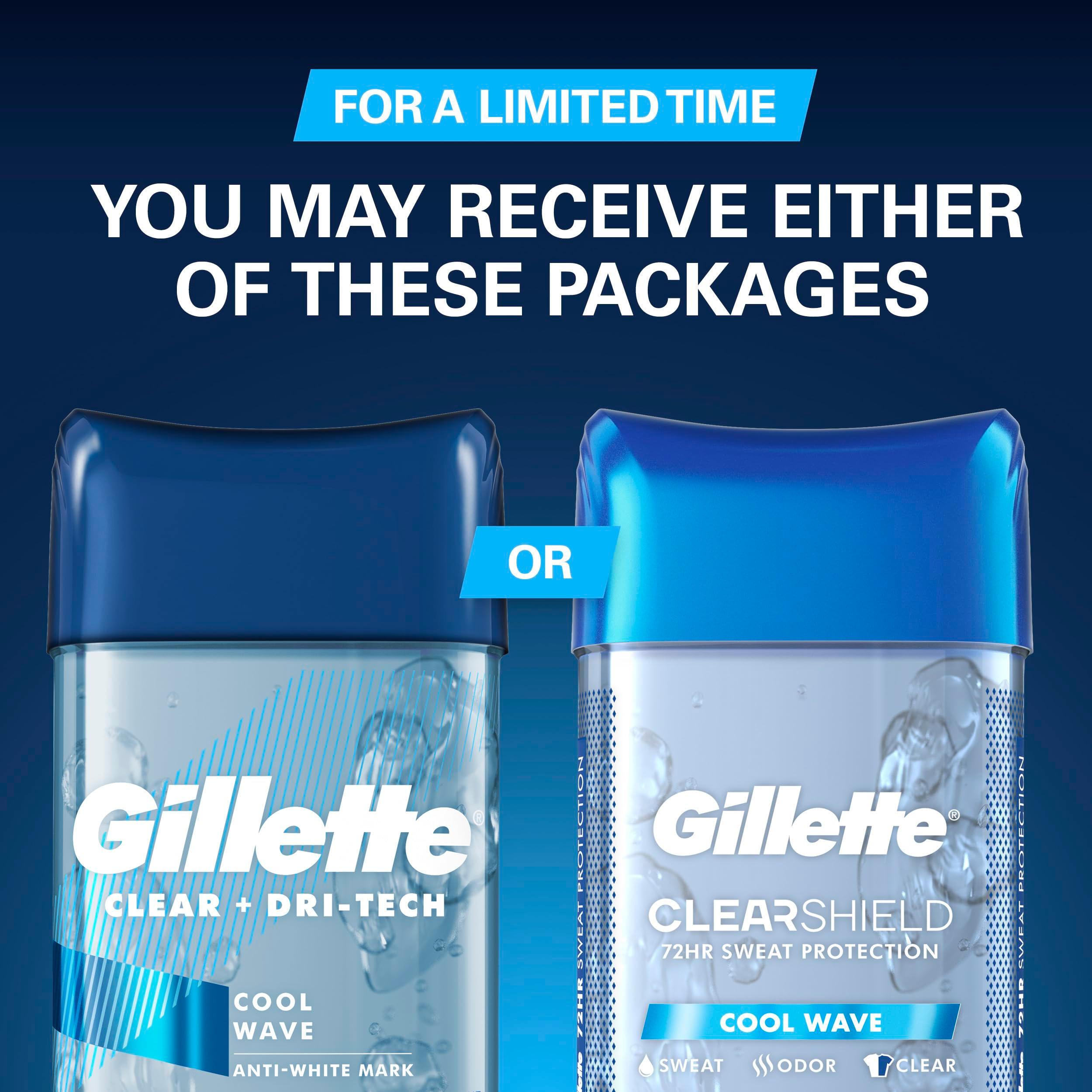 Gillette Antiperspirant and Deodorant for Men, 72hr Sweat & Odor Protection, Long Lasting Freshness, Anti-White Mark Technology, Clear Gel, Cool Wave Scent, 3.8 oz - Image 6