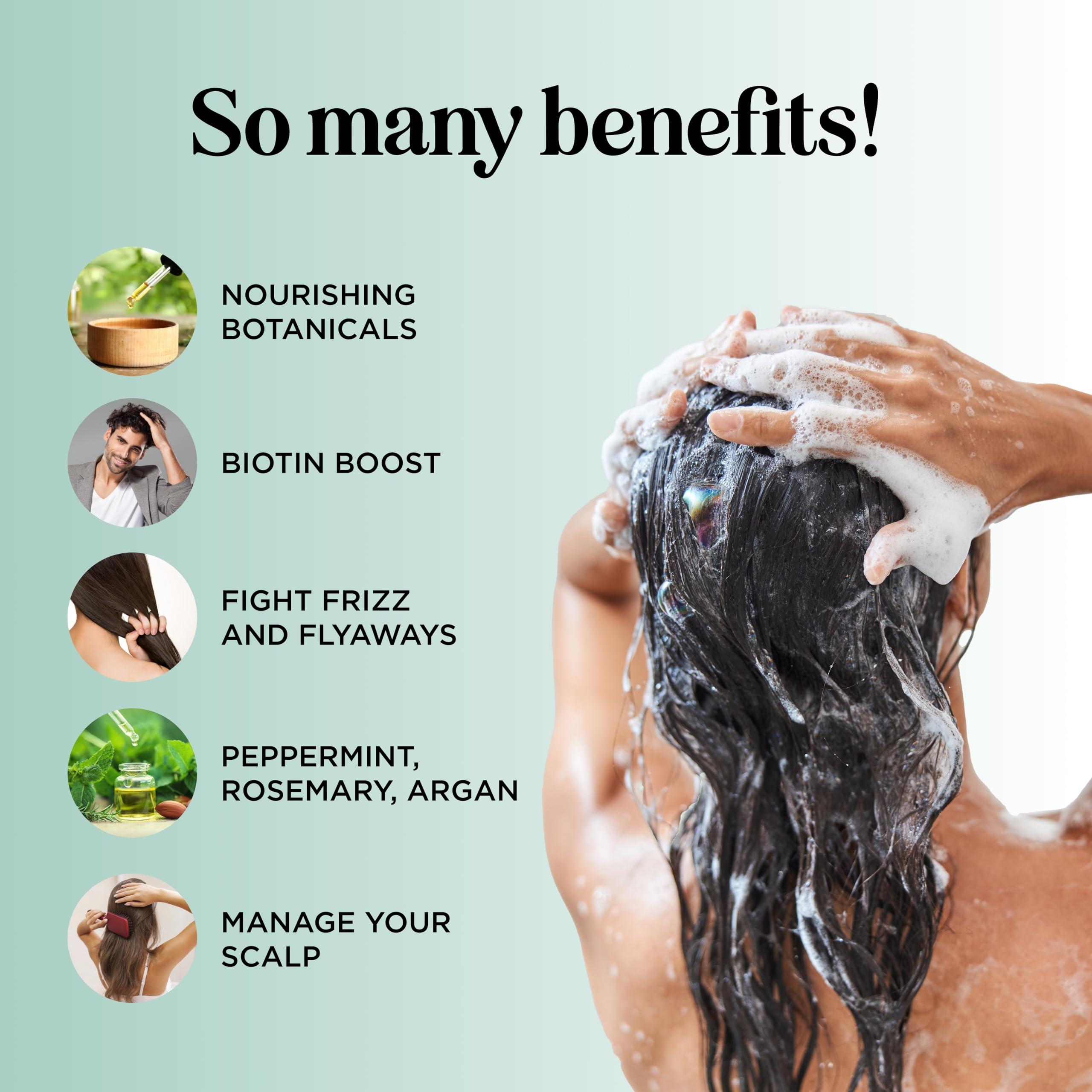 Biotin Rosemary Shampoo and Conditioner Set - Vegan Sulfate Free Biotin Shampoo and Conditioner Set Hair Growth Complex with Volumizing Rosemary Essential Oil for Fine Weak & Dull Hair - Image 3