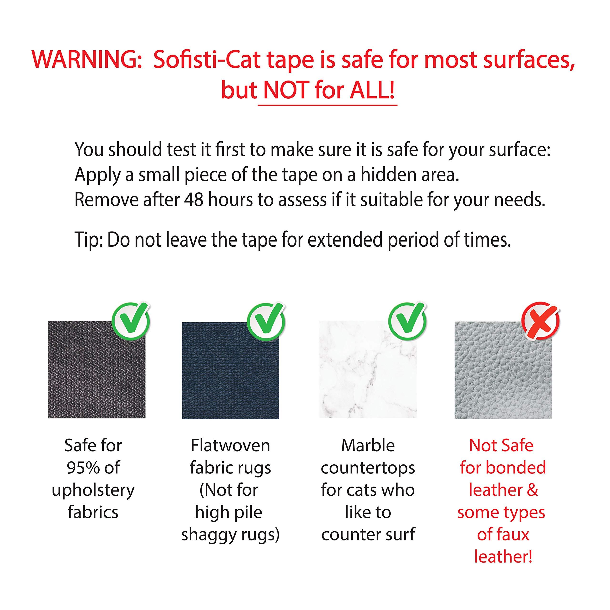 Sofisti-Cat Training Tape, Cat Tape for Furniture, Scratch Deterrent Keep Cats from Scratching Furniture with Our Double -Sided Repellent, 2.5" x 15' Roll - Image 6