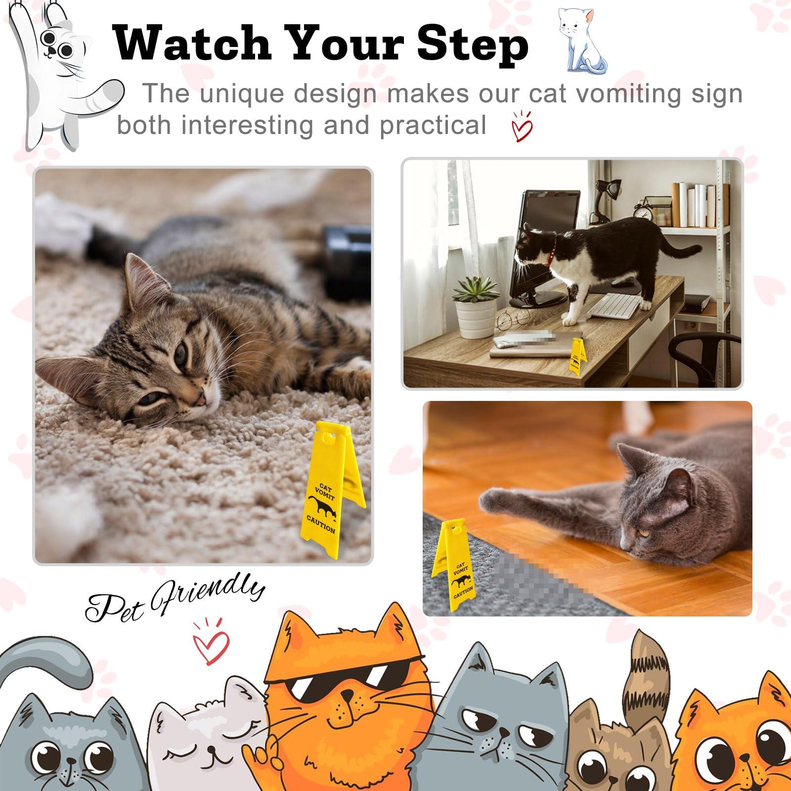Mini Cat Vomit Sign - Perfect Gag Gift for Cat Lovers and Humor Enthusiasts(Cat Vomit Sign) - Image 4