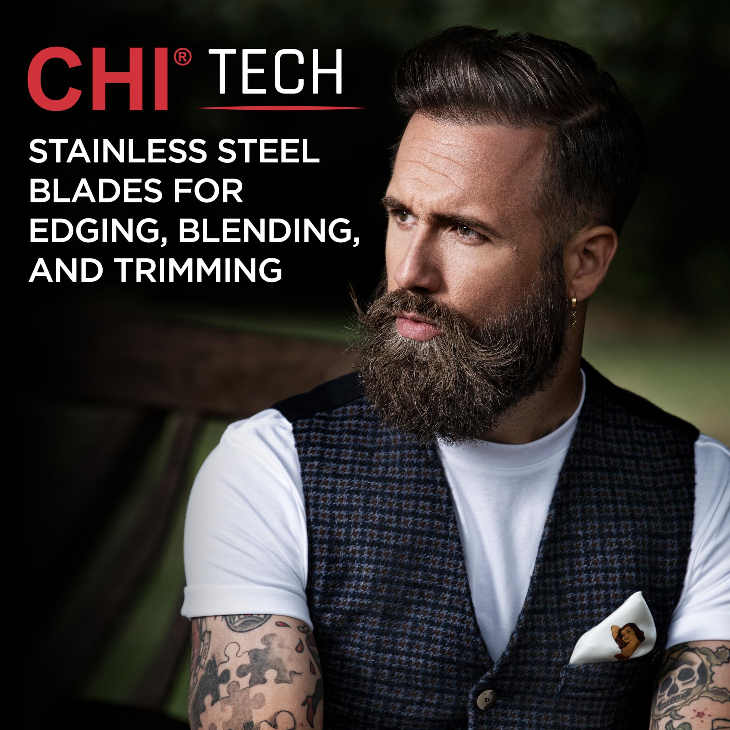 CHI Tech Cordless Mini Trimmer & Clipper, Hair Trimmer for Edging, Blending & Beard Trimming, Stainless Steel Blades, Includes 4 Guard Attachments - Image 4