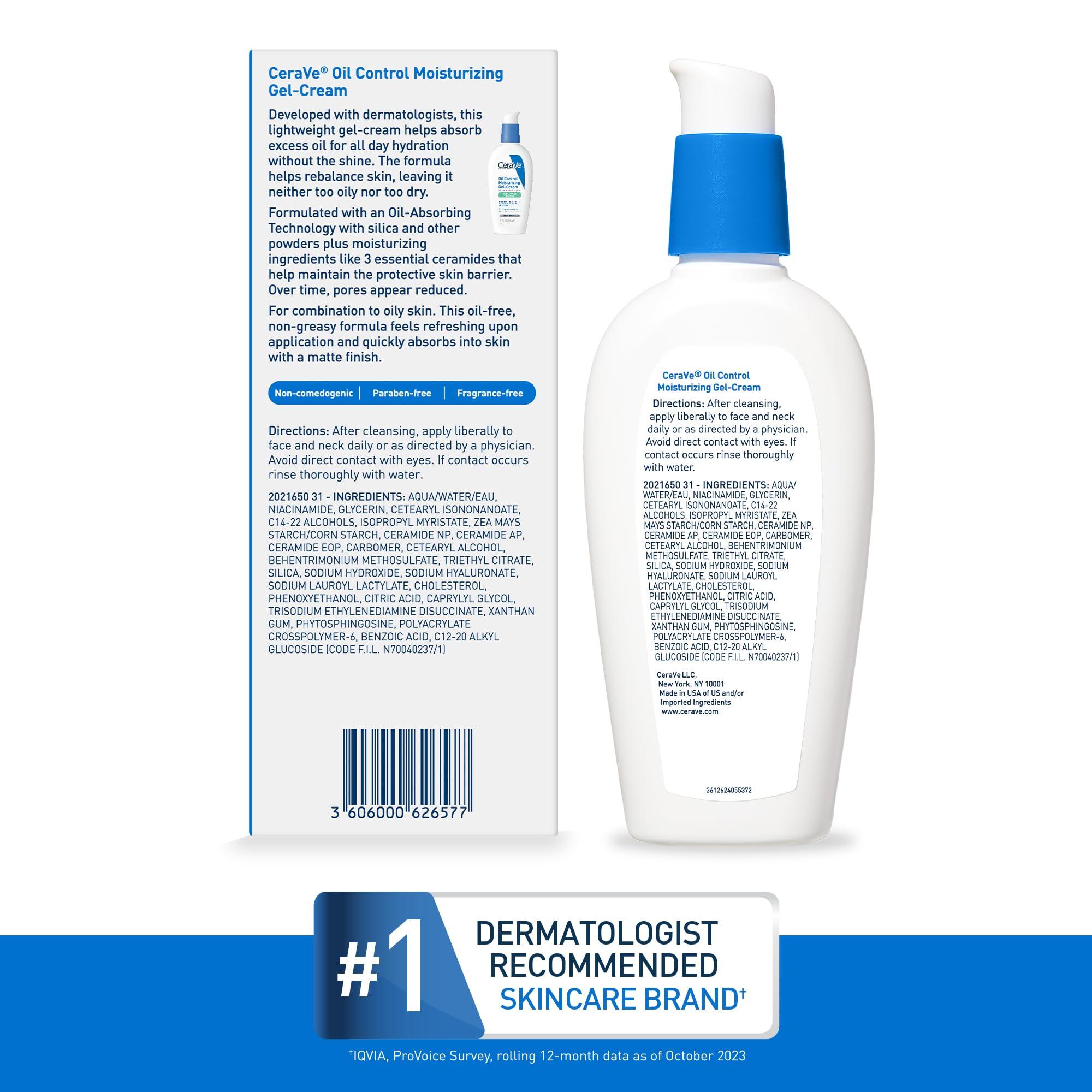CeraVe Oil Control Moisturizing Gel-Cream, Face Moisturizer for Oily Skin, Niacinamide, Hyaluronic Acid & Oil Absorbing Technology To Rebalance Oily Skin, Non-Comedogenic, Fragrance Free & Oil-Free - Image 8