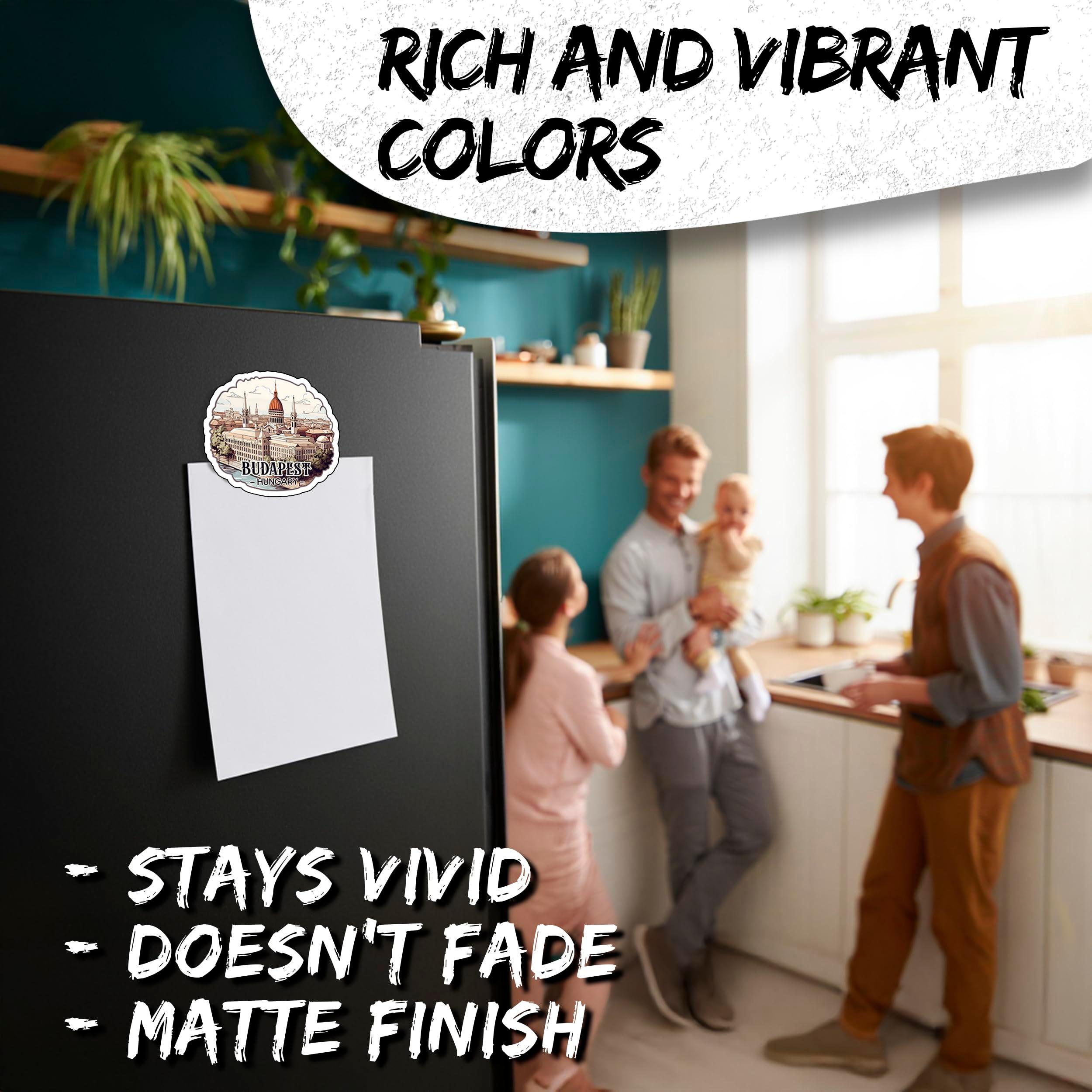 Budapest Hungary Travel Magnet 4 Inch 2-Pack – Strong Vinyl Decorative Travel Magnets for Fridge Locker Kitchen Office – Cute Fun Aesthetic Cool Durable & Long-Lasting Souvenir ID44999 - Image 4