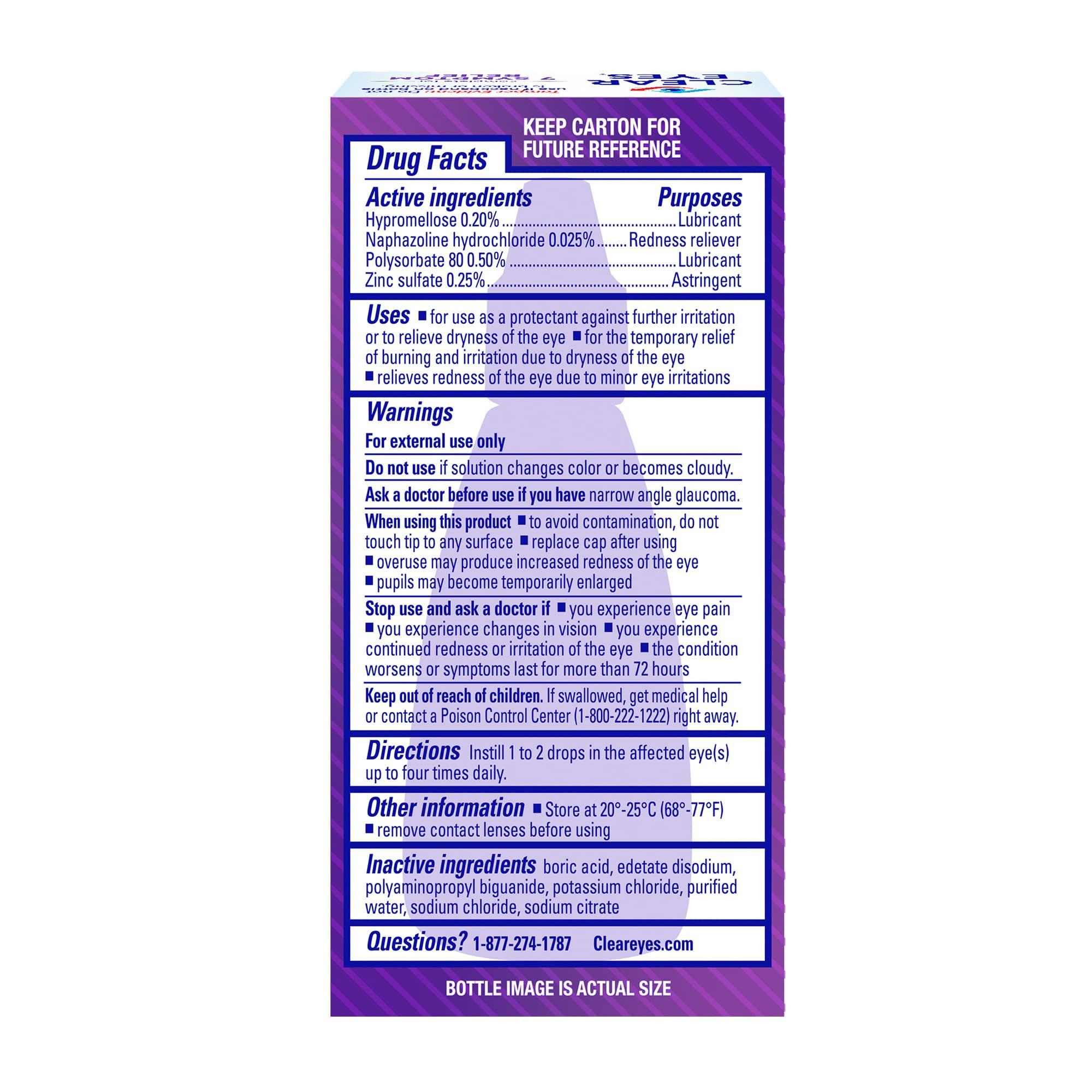 Clear Eyes 7 Symptom Relief Eye Drops, 0.5 Fl Oz - Image 8
