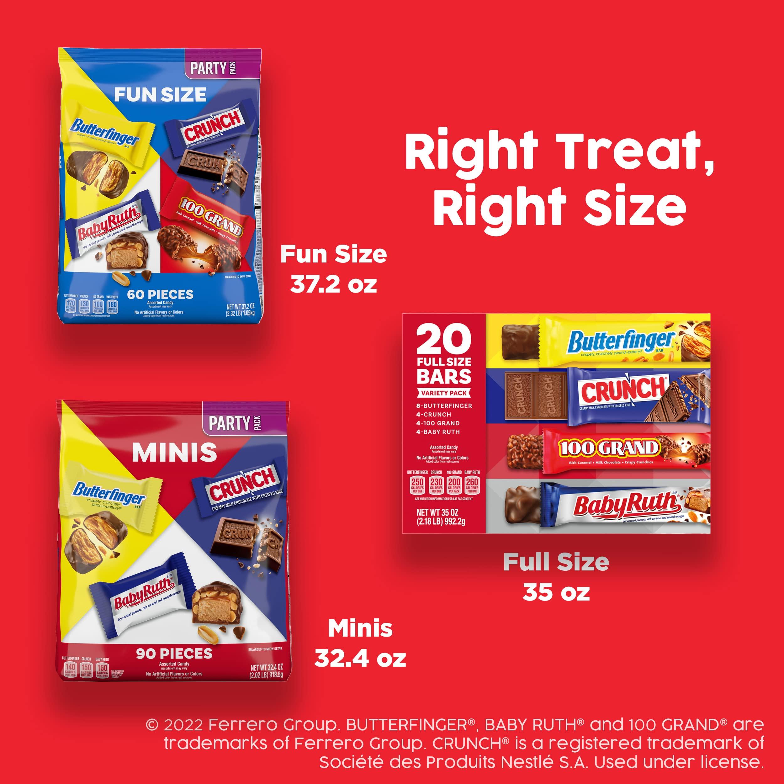 Butterfinger, CRUNCH, Baby Ruth and 100 Grand, Bulk 28 Pack, Assorted Full Size Chocolate Candy Bars, 48 oz - Image 5