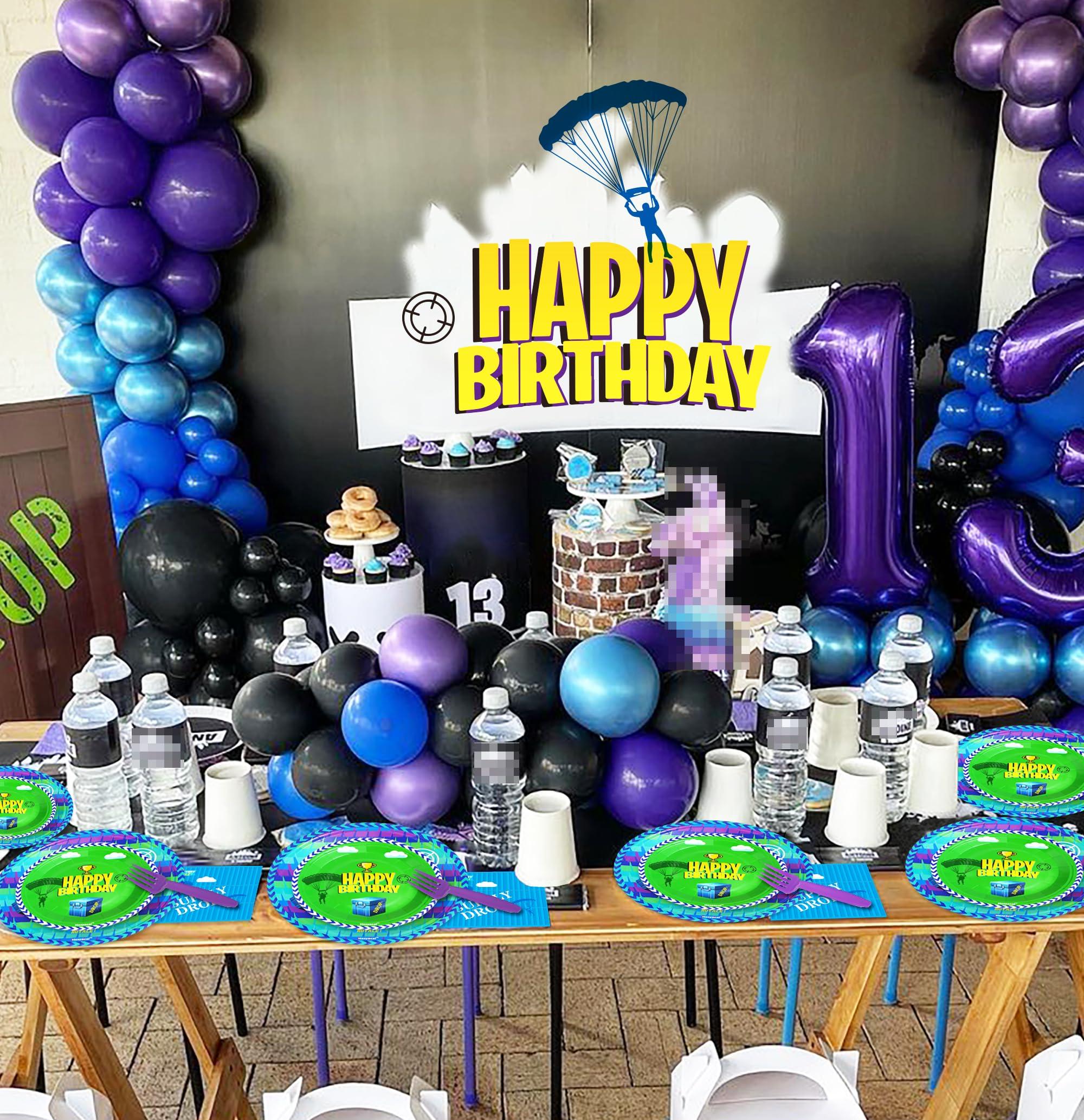 64Pcs Video Games Llama Party Tableware Supplies Including 32 Pcs Plates, 16 Pcs Forks and 16 Pcs Napkins, Video Games Theme Party Birthday Decorations - Image 7