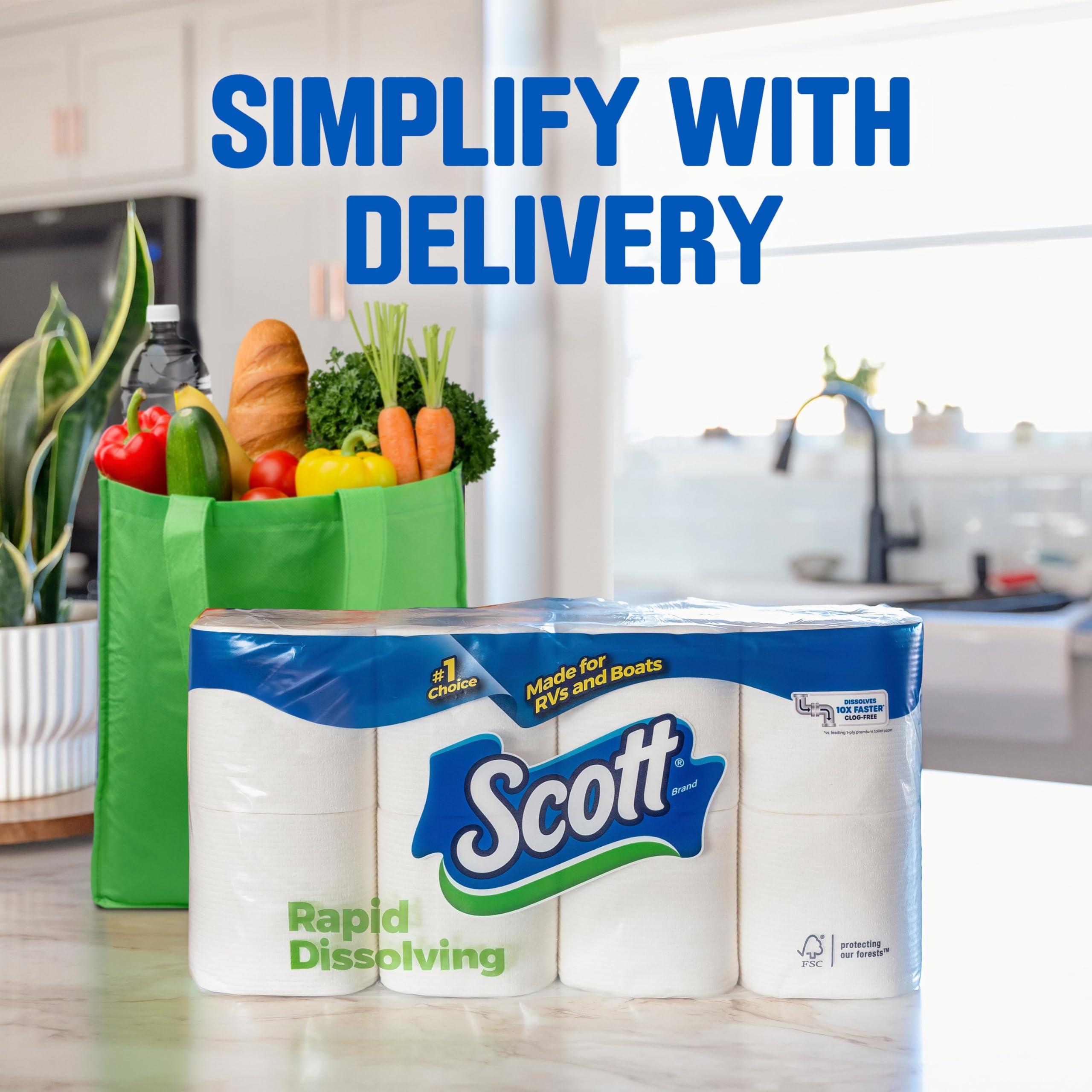 Scott Rapid-Dissolving Toilet Paper, 48 Double Rolls (6 Packs of 8), Sustainable, Septic-Safe, Toilet Paper - Image 6