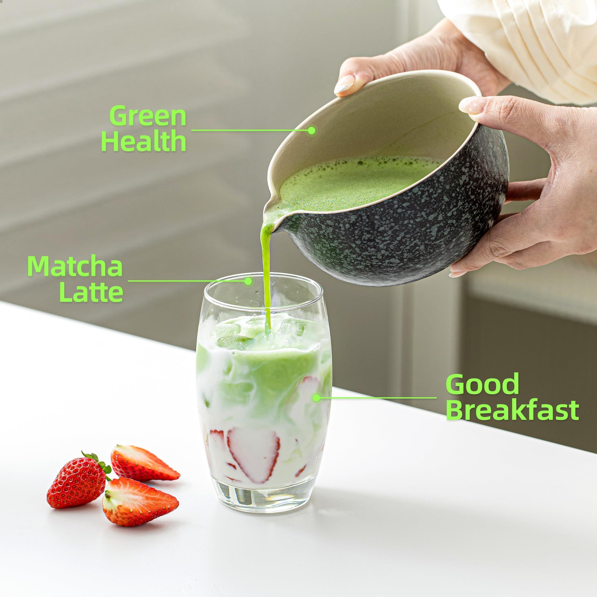 TEANAGOO 9 Pcs Matcha Whisk Set,Ceramic Matcha Set,Matcha Kit for Ceremony,Matcha Tea Set for Making Breakfast/Matcha Latte,Matcha Whisk and Bowl Set with 2 Matcha Cups(7.2oz),Gift for Matcha Lover - Image 6