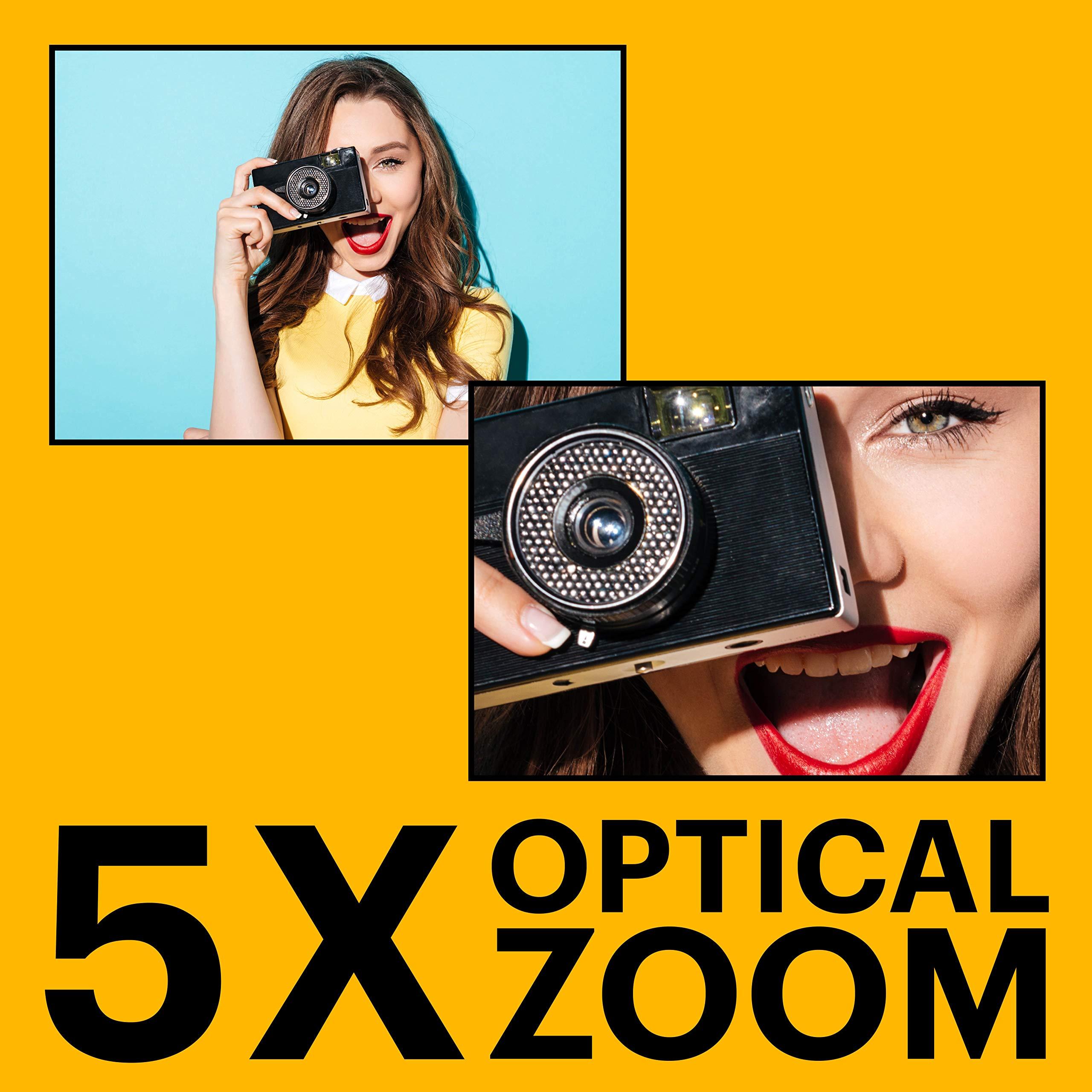 KODAK PIXPRO FZ55-RD 16MP Digital Camera 5X Optical Zoom 28mm Wide Angle 1080P Full HD Video 2.7" LCD Vlogging Camera (Red) Packaging May Vary - Image 3