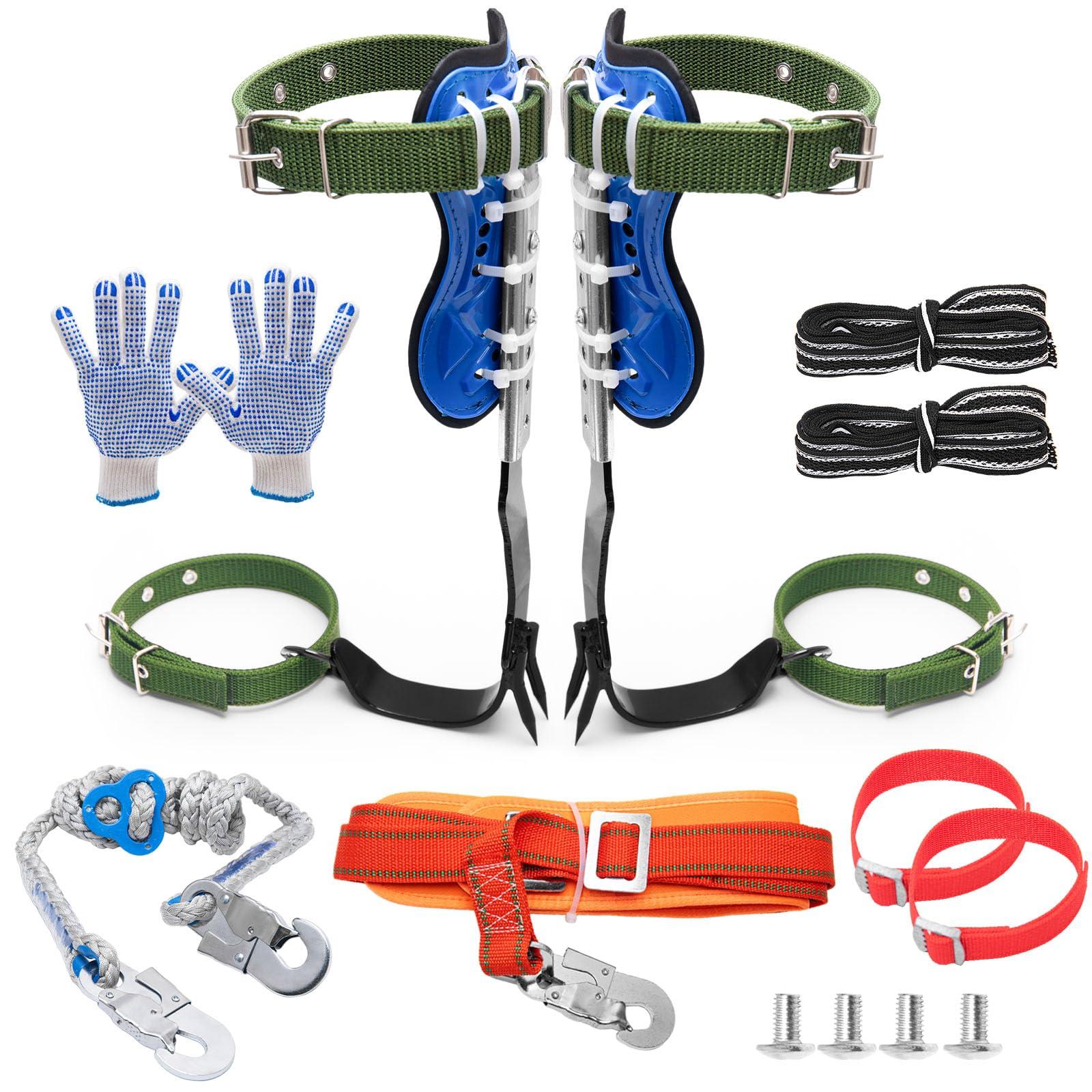 MAHOOMMAKH Tree Climbing Spikes, Tree Climbing Gear with Adjustable Climbing Belt- Tree Climbing Equipment for Tree Work, Picking Fruit, Outdoor