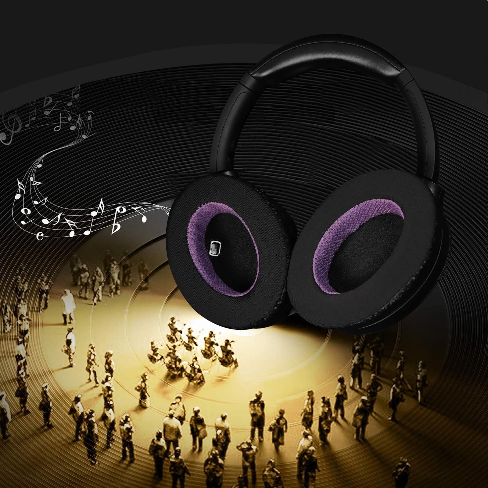 Jomwag Magic Ice Gel Replacement Earpads for Sony WH-1000XM4 – Black/Purple Cooling Cushions - Image 6