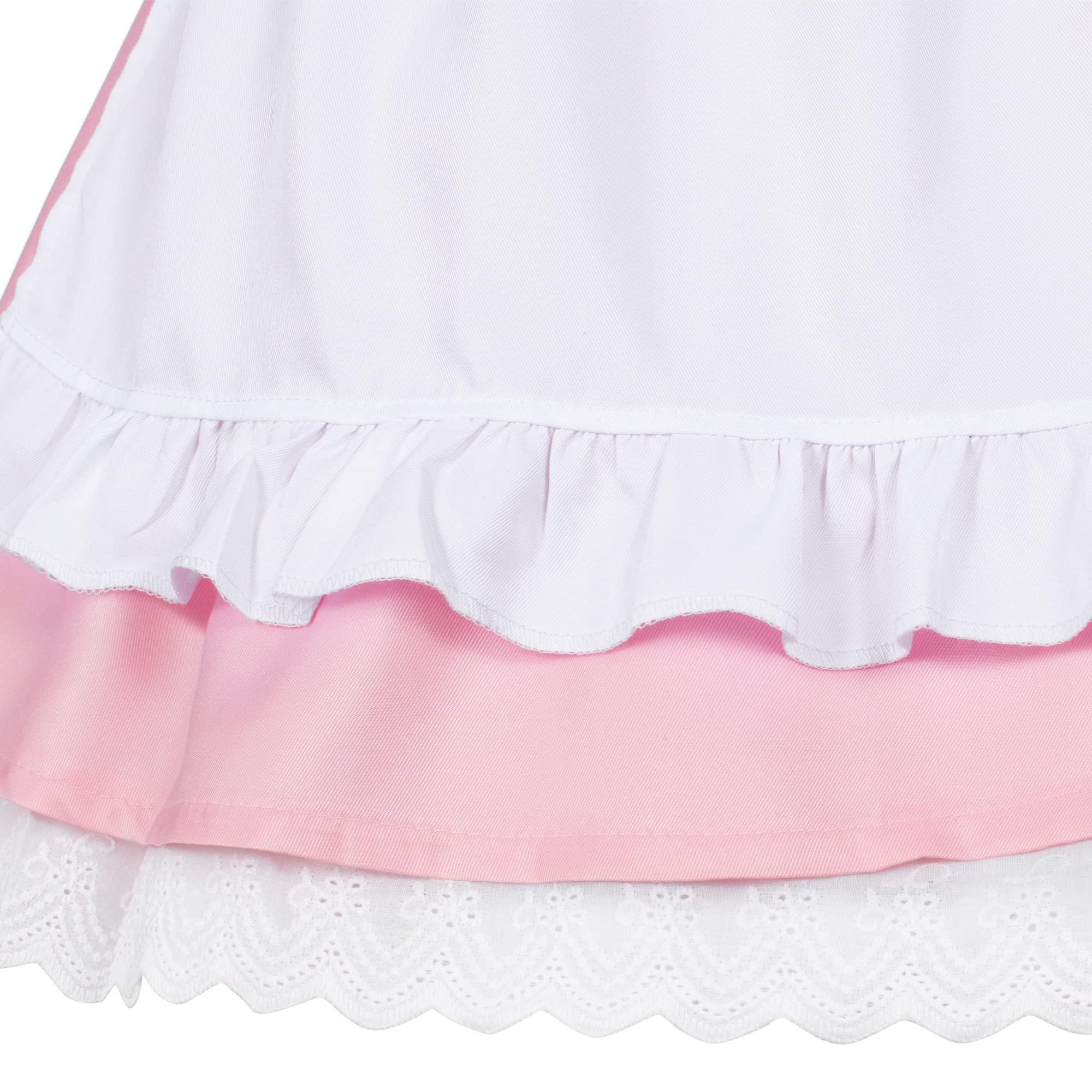 Wannsee Japanese Anime 6Pcs Lolita French Maid Apron Fancy Dress Cosplay Costume Gloves Headwear Socks set(Pink L) - Image 8