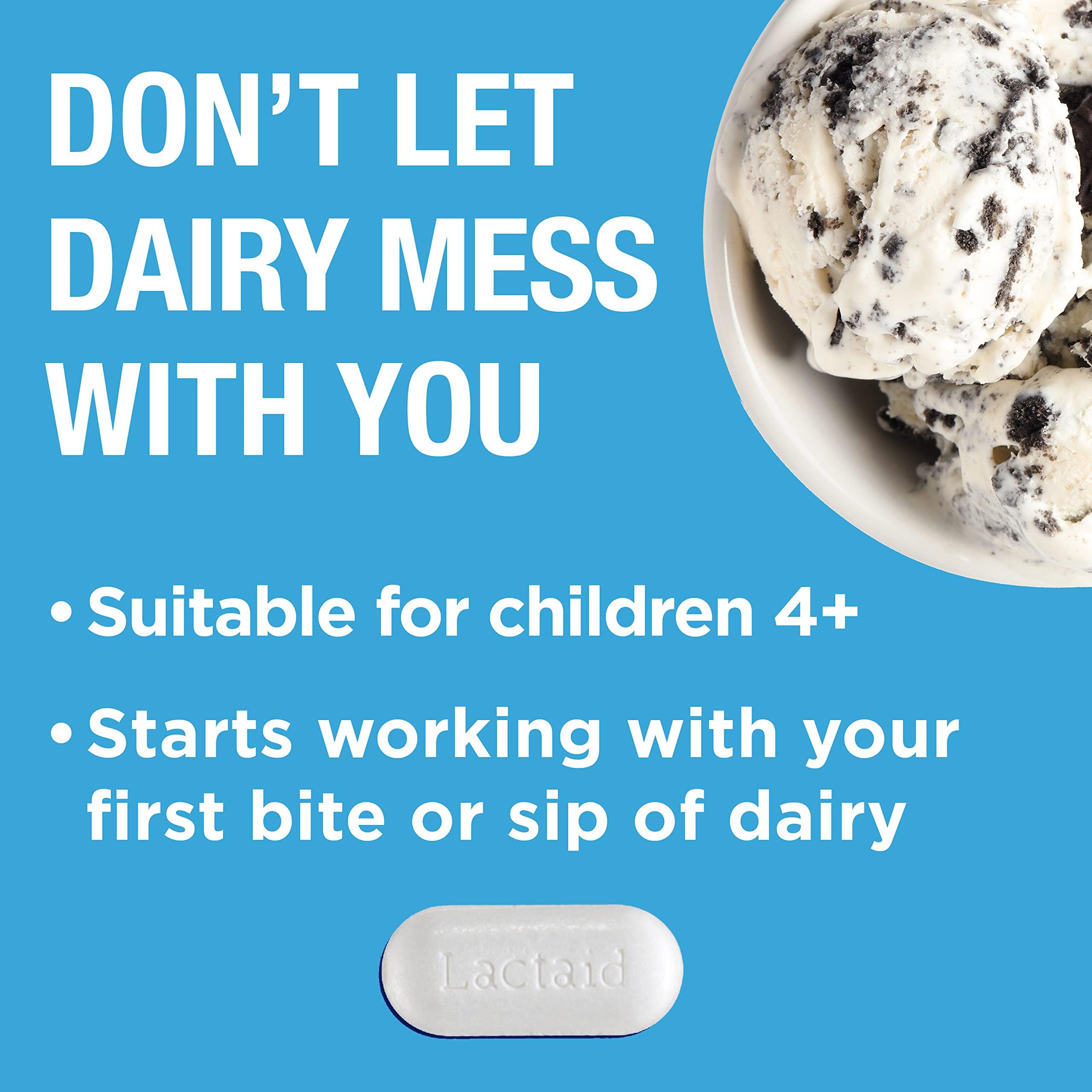 Lactaid Original Strength Lactose Intolerance Caplets, 9000 FCC Lactase Enzyme Caplets, Helps Pre-Vent Gas, Bloating & Diarrhea Due to Lactose Sensitivity in Adults & Kids Ages 4+, 120 Count - Image 4