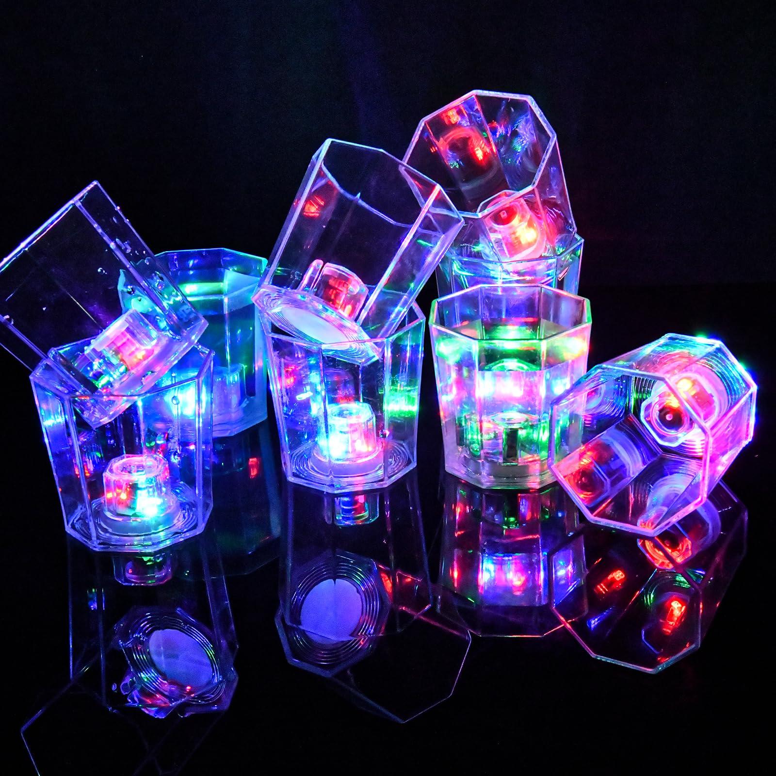 JTWKING Light Up Shot Glasses Set of 24 Party Favors Adults Shot Cups for Party LED Flash Light Up Drinking Glasses Glow in the Dark Shot Glasses for Birthday Valentine Day Weddings Festivals etc - Image 5