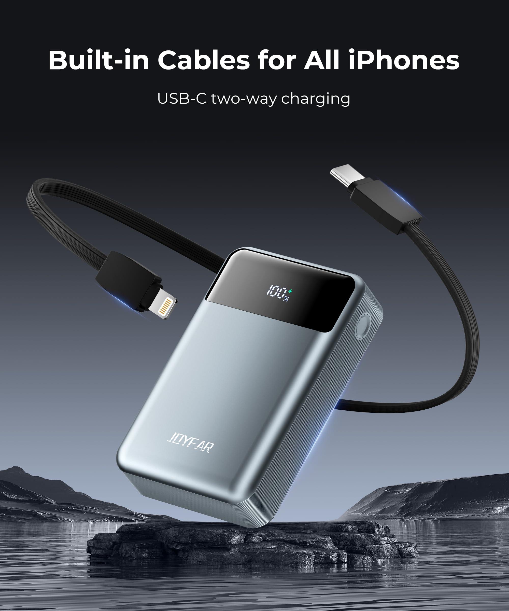 JOYFAR Portable-Charger-Power-Bank Travel Essentials Battery Pack USB C 30000mAh Built in Cable 22.5W Phone Fast Charging Powerbank Compatible with iPhone 16 15 14 13 12 11 iPad Samsung Google Xiaomi - Image 5