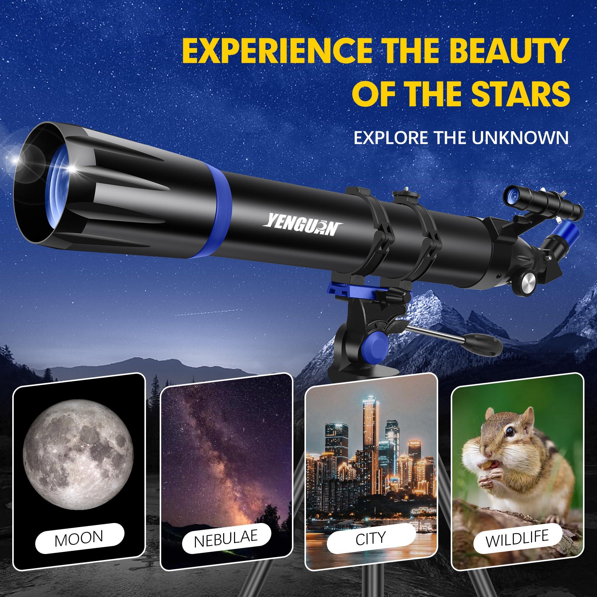 Telescope, 90mm Aperture 800mm-Telescope for Adults & Kids, Professional Refractor Telescopes for Adults High Powered, Beginner-Friendly, Phone Adapter & Stable Stainless Tripod, Portable Carry Bag - Image 6