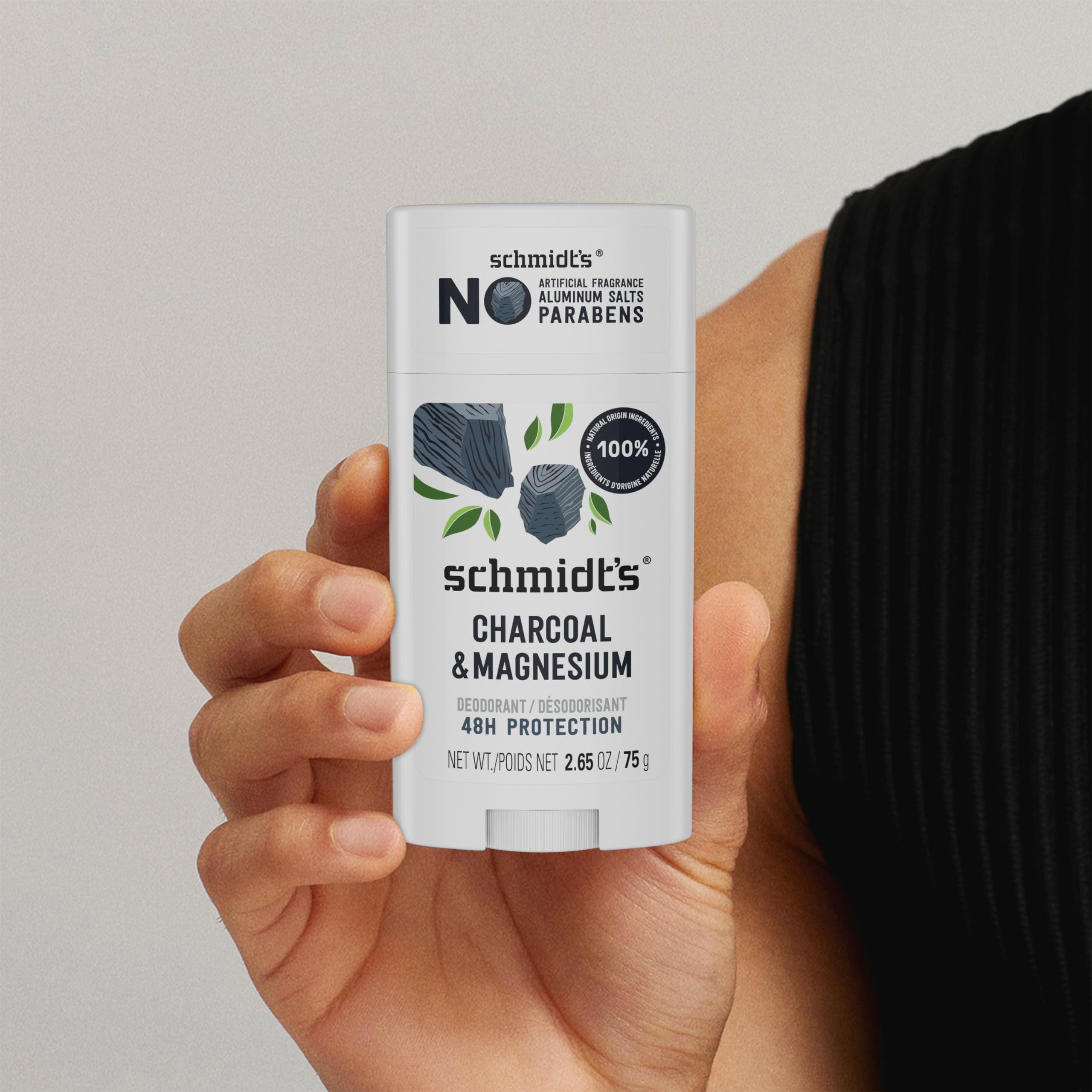 Schmidt's Aluminum-Free Vegan Deodorant Charcoal & Magnesium with 24 Hour Odor Protection, 4 Count for Women and Men, Natural Ingredients, Cruelty-Free, 2.65 oz - Image 7
