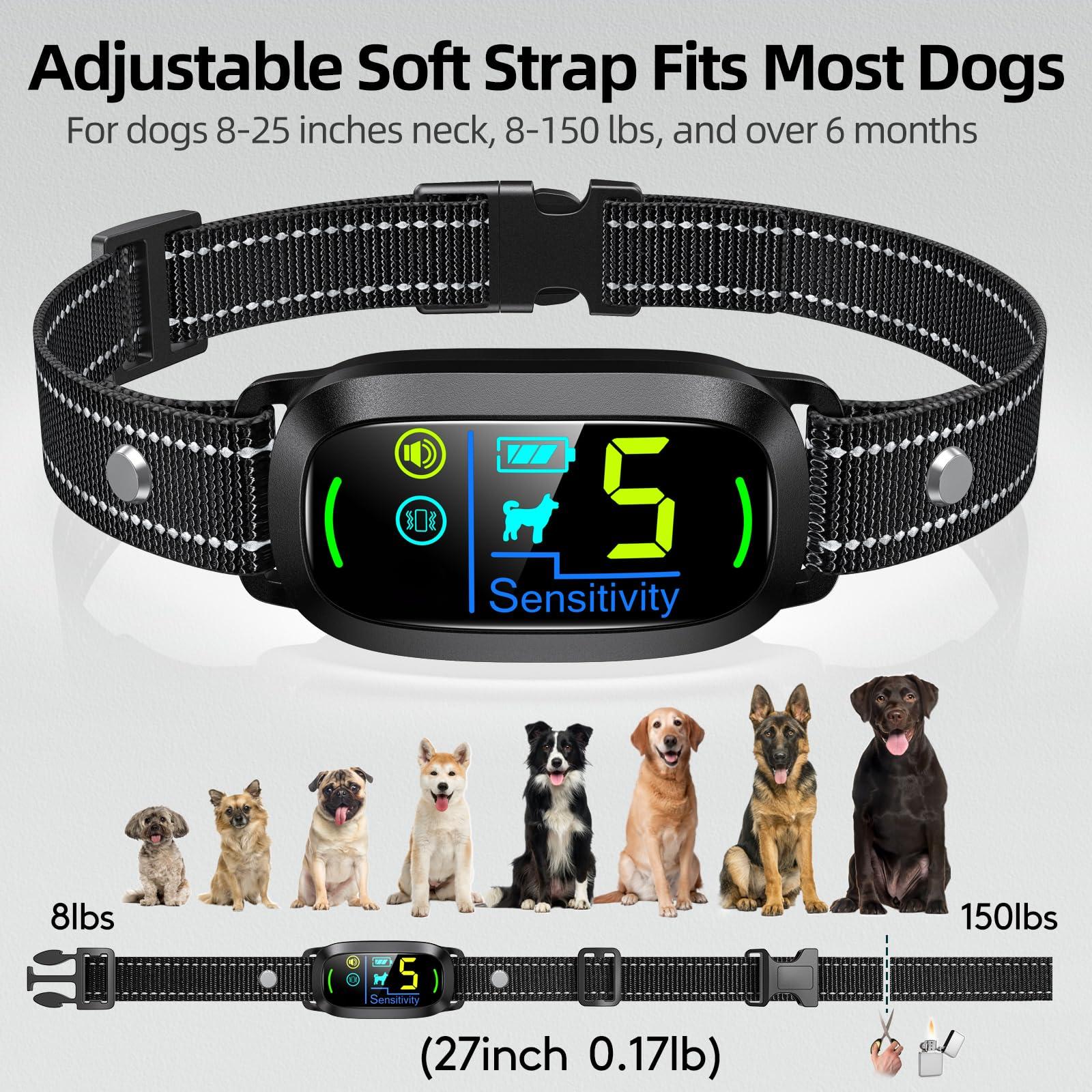 FAFAFROG Dog Bark Collar for Large Medium Small Dogs, Rechargeable Smart Bark Collar, Anti Barking Training Collar with 5 Adjustable Sensitivity Beep Vibration (Black) - Image 5