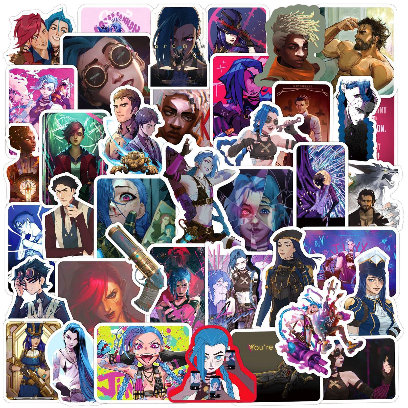 50Pcs Cartoon Arcane：League of Legends Waterproof Stickers for Water Bottle Cup Laptop Bike Skateboard Luggage Box Vinyl Graffiti Patches BREH - Image 3