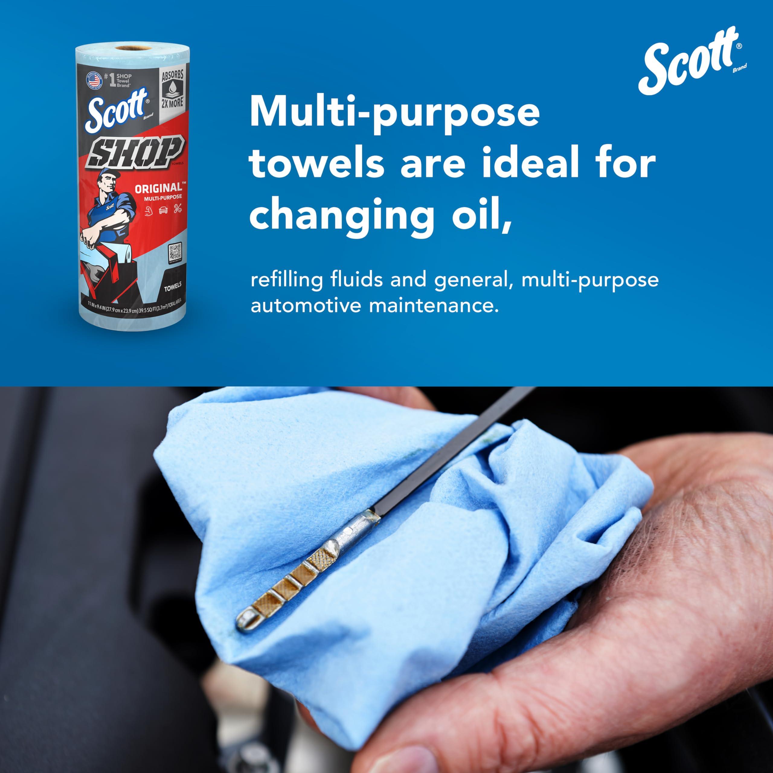 Scott Shop Towels Original, Big Rolls, 4 Packs of 6 Rolls, 11"x9.4" Blue Sheets, 24 Rolls/Case, 1,440 Towels/Case - Image 5
