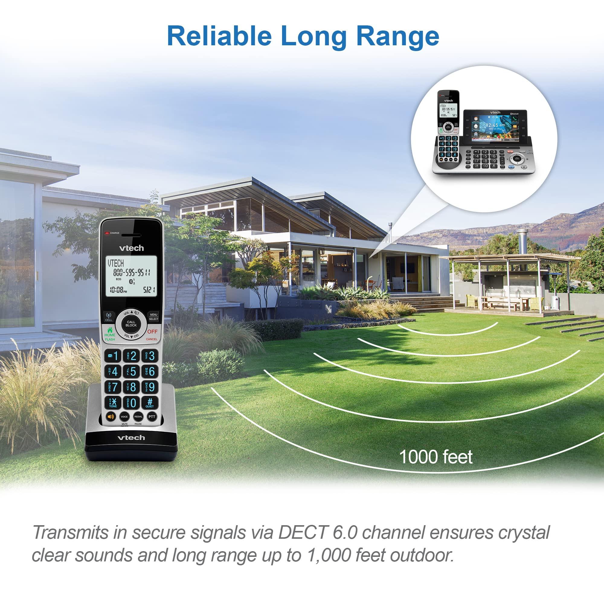 VTech IS8251-3 Business Grade 3-Handset Expandable Cordless Phone for Home Office, 5" Color Display, Programmable Short Cut Keys, Smart Call Blocking, Answering System,Bluetooth Connect to Cell - Image 6
