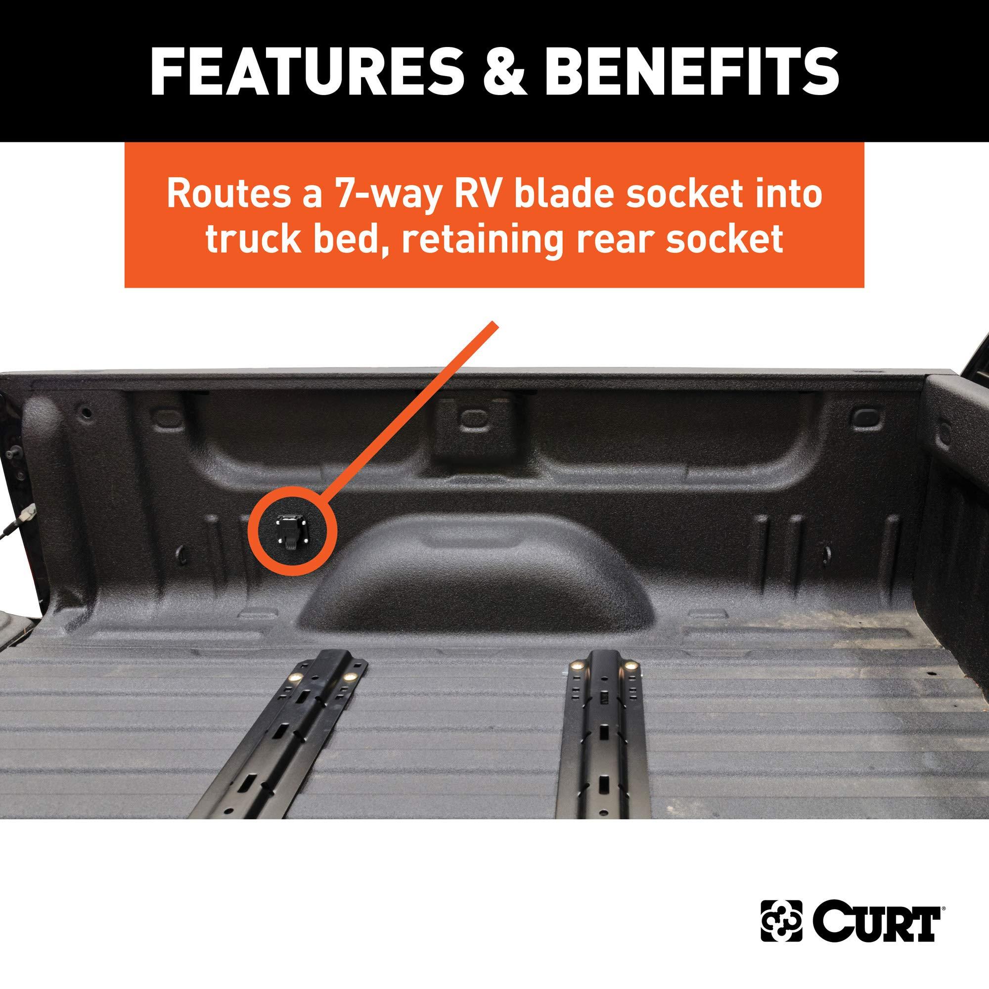 CURT 56070 7-Foot Vehicle-Side Truck Bed 7-Pin Trailer Wiring Harness Extension, Select Chevrolet, Dodge, Ford, GMC, Nissan, Ram, Toyota - Image 4