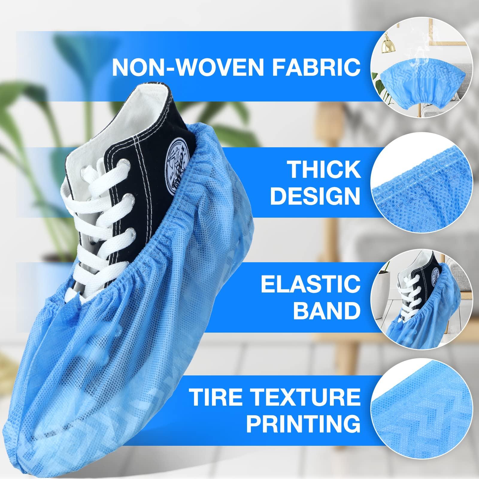 Jeere 600 Packs Disposable Boot Shoe Covers Non Slip Thick Extra Booties for Shoes Covers Durable for Men Women (Blue) - Image 3