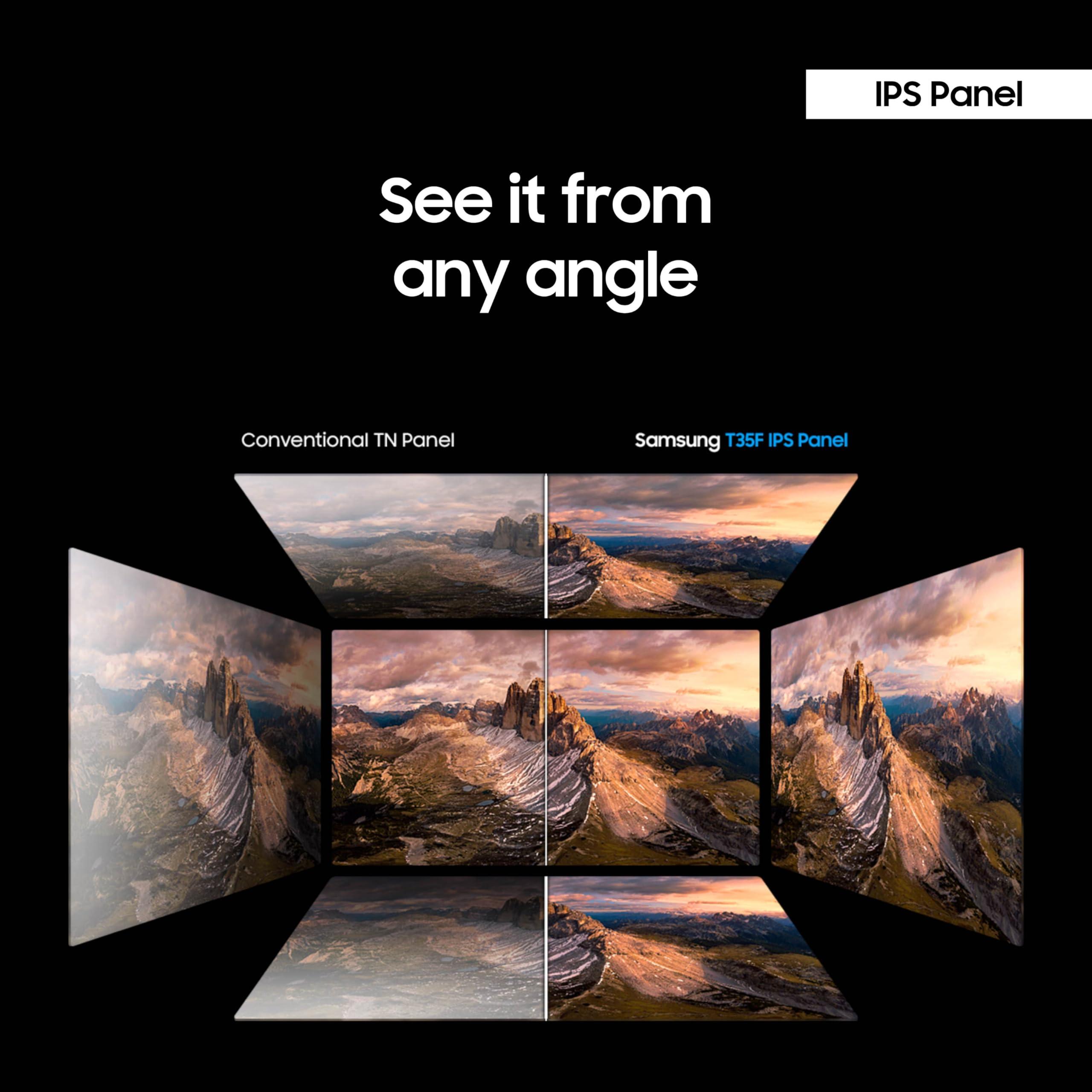 Samsung 27' T35F Series FHD 1080p Computer Monitor, 75Hz, IPS Panel, HDMI, VGA (D-Sub), AMD FreeSync, Wall Mountable, Game Mode, 3-Sided Border-Less, Eye Care, LF27T350FHNXZA - Image 4