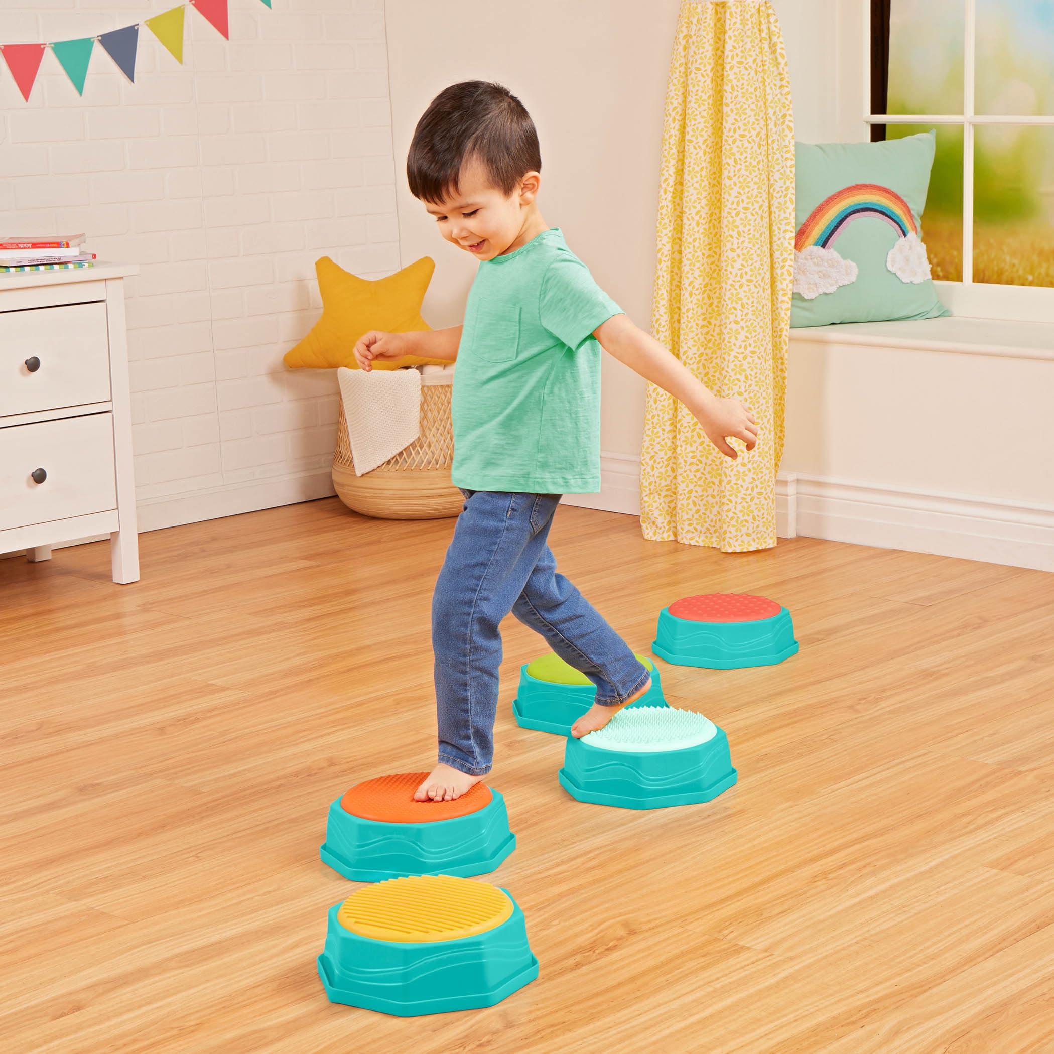 B. toys – Balance Beam for Kids – Interlocking Balancing Beams – 5 Sensory Pads & 8 Beams – Active Play for Toddlers, Kids – 3+ Years– Balance & Build Set - Image 11