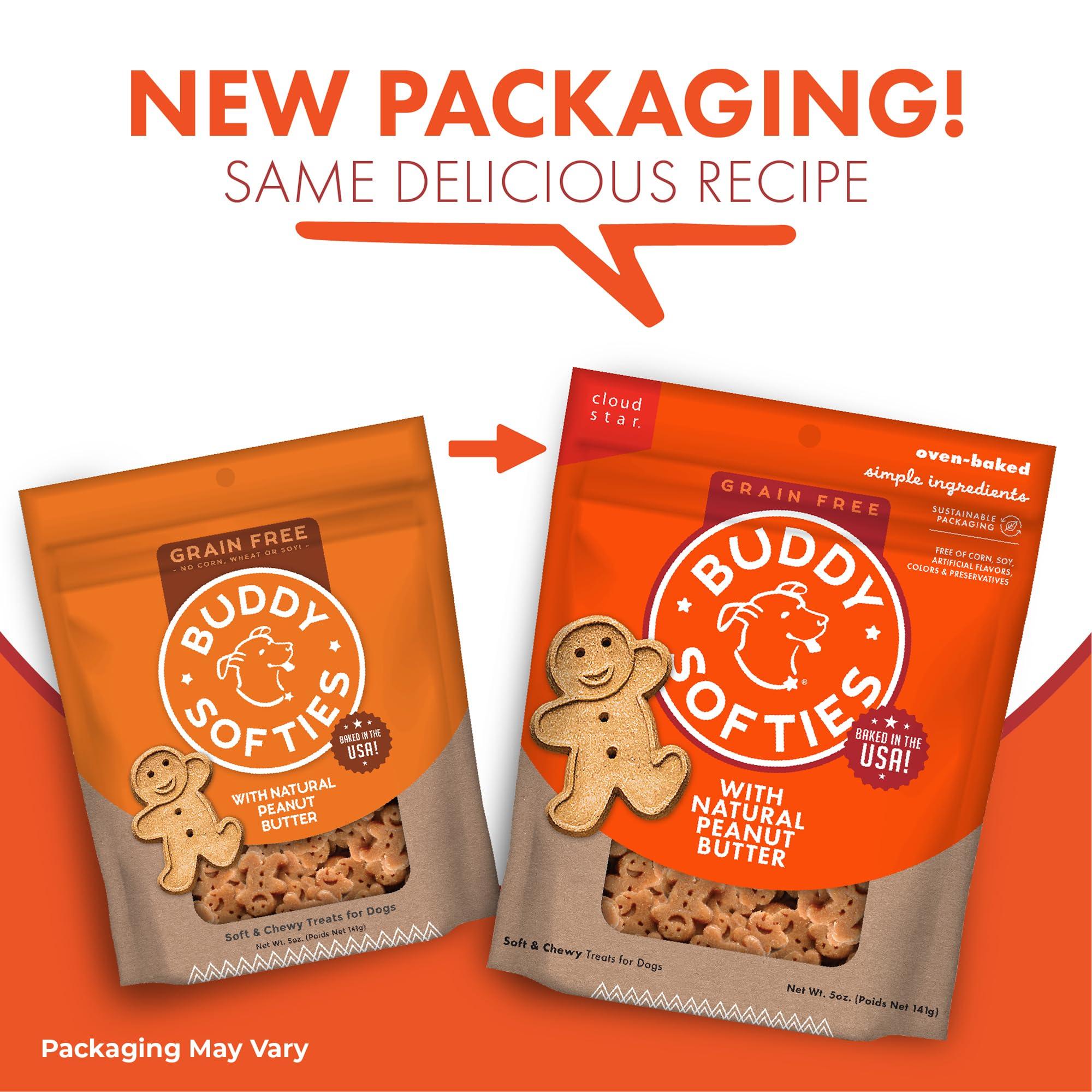 Buddy Biscuit Softies 5 oz. Pouch, Grain-Free Soft & Chewy, Natural Peanut Butter Flavor Dog Treats, Oven Baked in the USA - Image 2