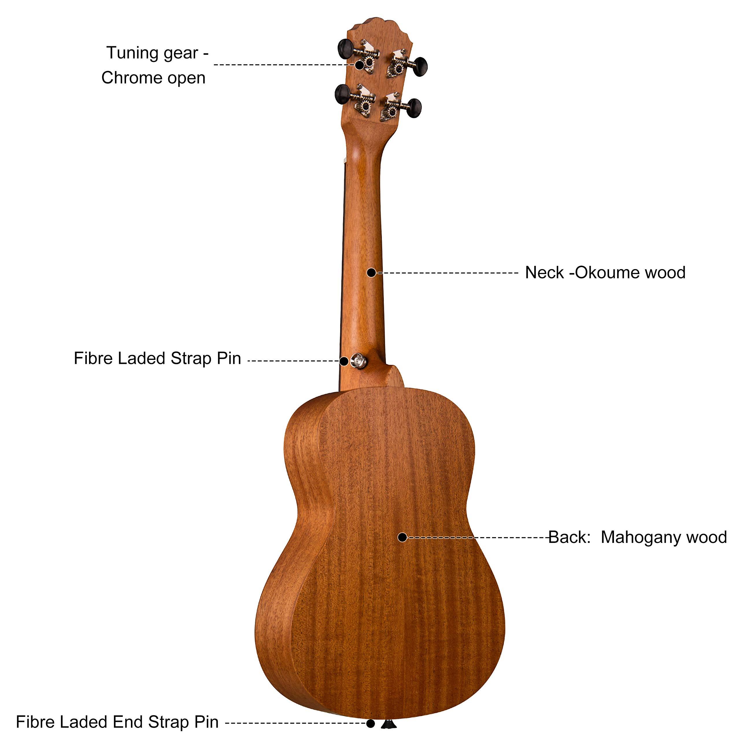 Joymusic 23" Concert Mahogany Ukulele Kit,Natural,Matt (UK-23S) - Image 4