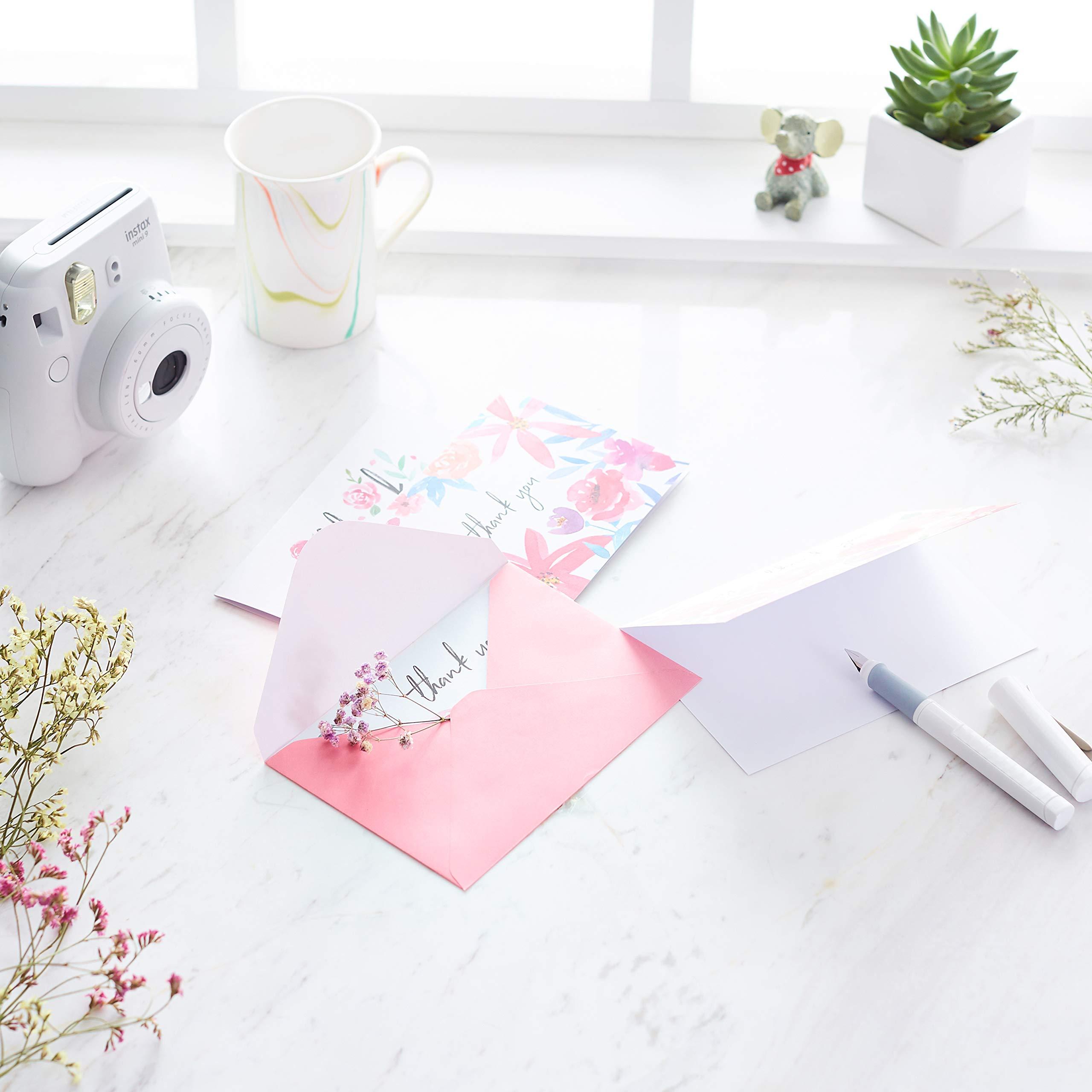 Amazon Basics Thank You Cards and Envelopes, 48 Count, Floral - Image 2