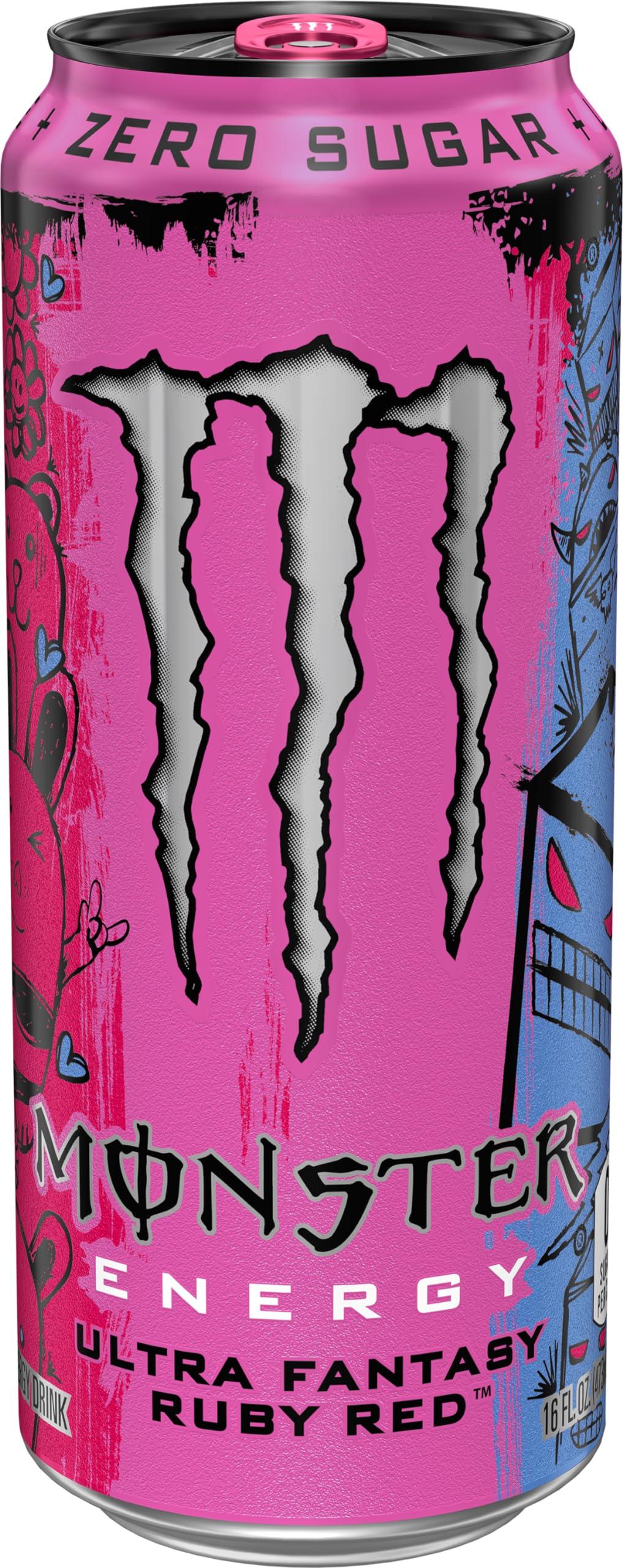 Monster Energy Ultra Fantasy Ruby Red, Sugar Free Energy Drink, 16 Ounce (Pack of 15) - Image 4