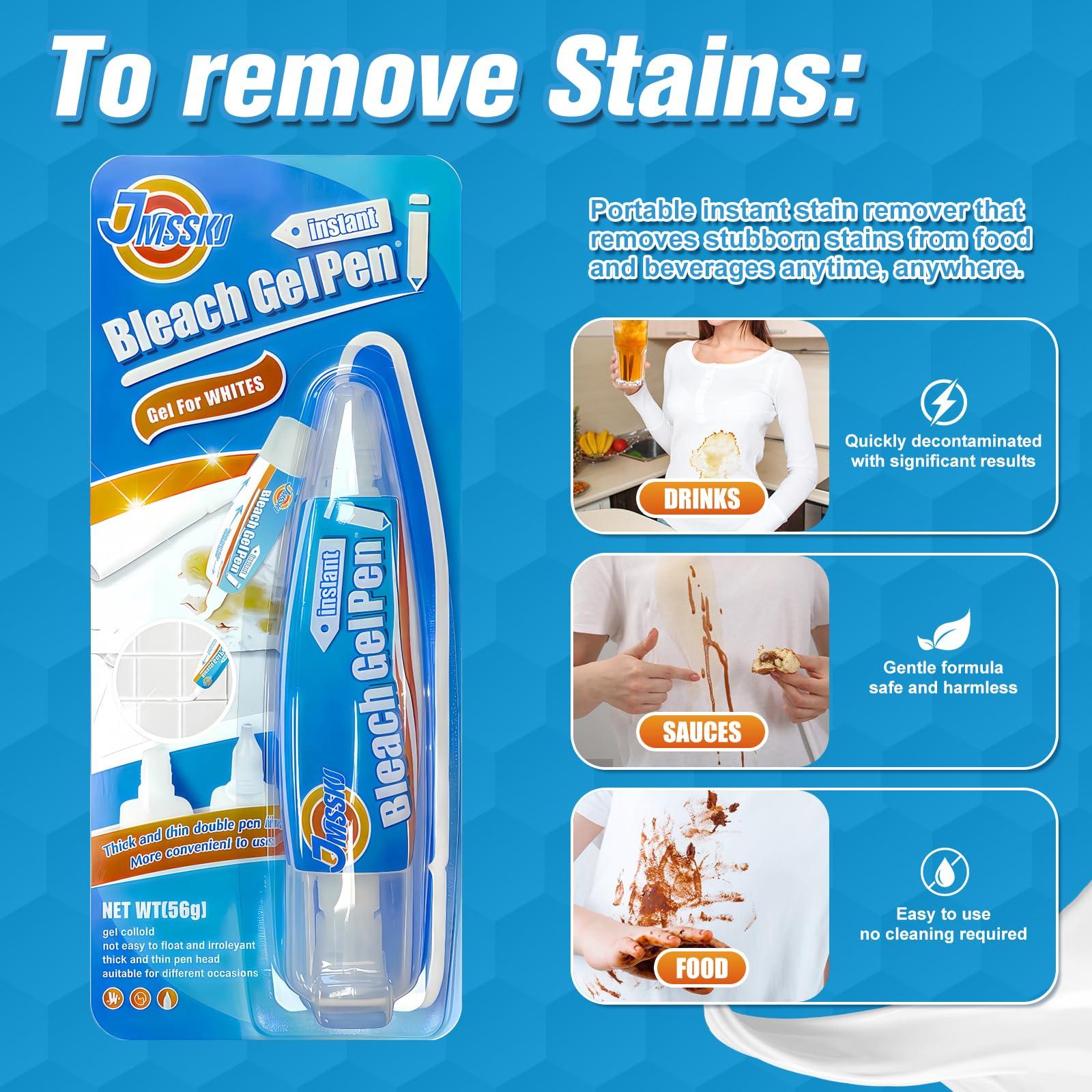 Bleach Pen, Bleach Pen For Clothing, Stain Remover Pen, Mold Stain Remover Gel, Clothing Bleached DIY design, Travel Accessories, Lnstantly Remove Stains, Pearl white (1.76 Fl Oz (Pack of 1), Lemon) - Image 2