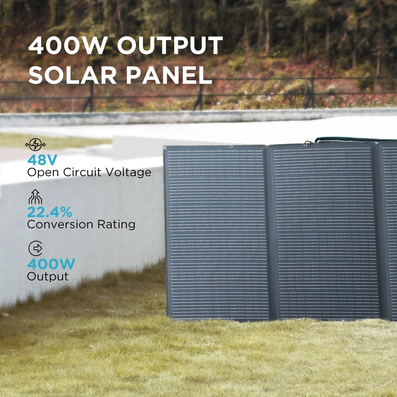 EF ECOFLOW 400W Portable Solar Panel, Foldable & Durable, Complete with an Adjustable Kickstand Case, Waterproof IP68 for Outdoor Adventures - Image 2