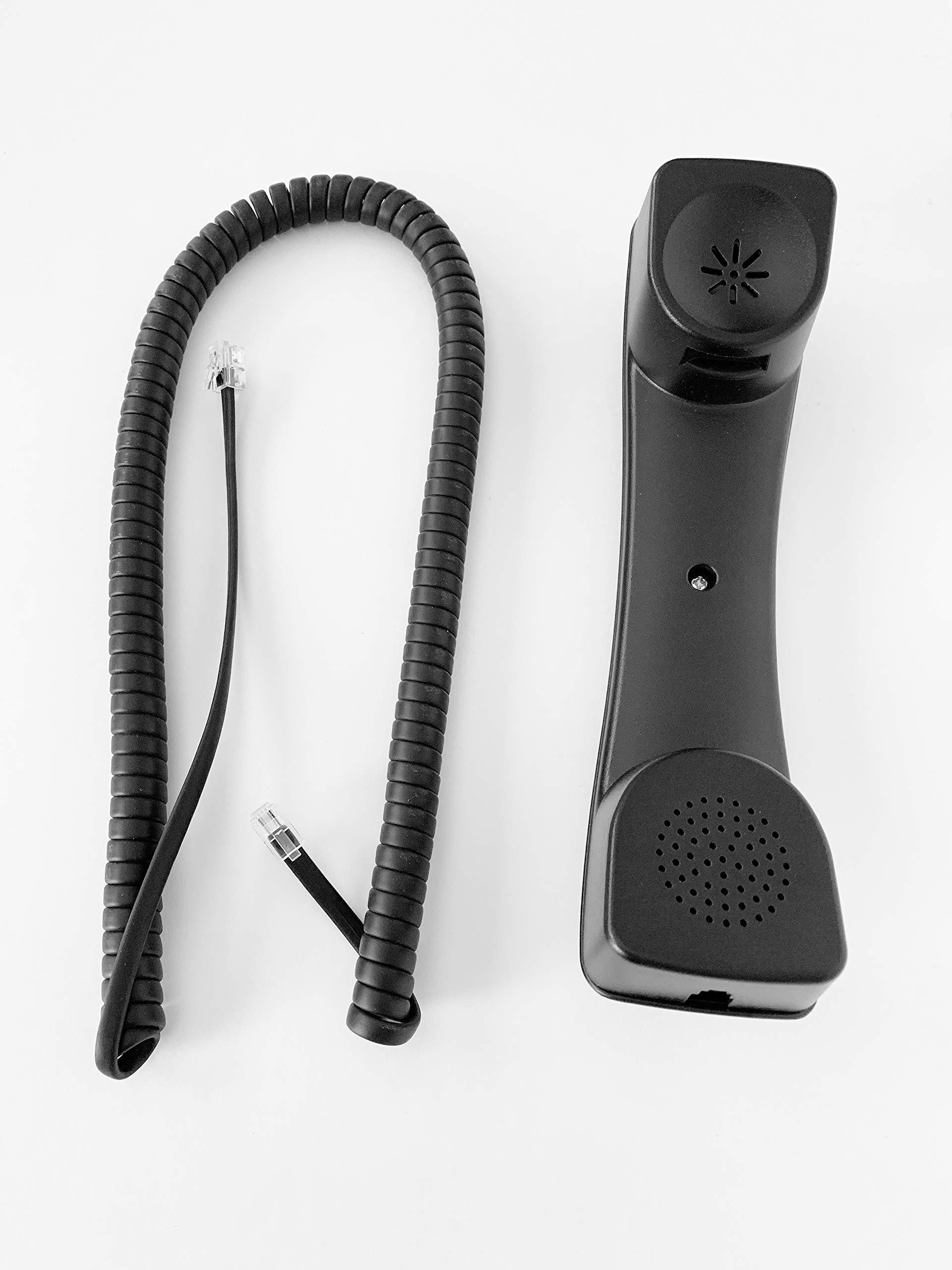 The VoIP Lounge Handset Receiver with Curly Cord for Toshiba DP5000 and IP5000 Series Phone Black DP5008 DP5022-SD DP5122-SD DP5032-SD DP5132-SD IP5022-SD IP5122-SD IP5122-SDC IP5132-SD IP5131-SDL