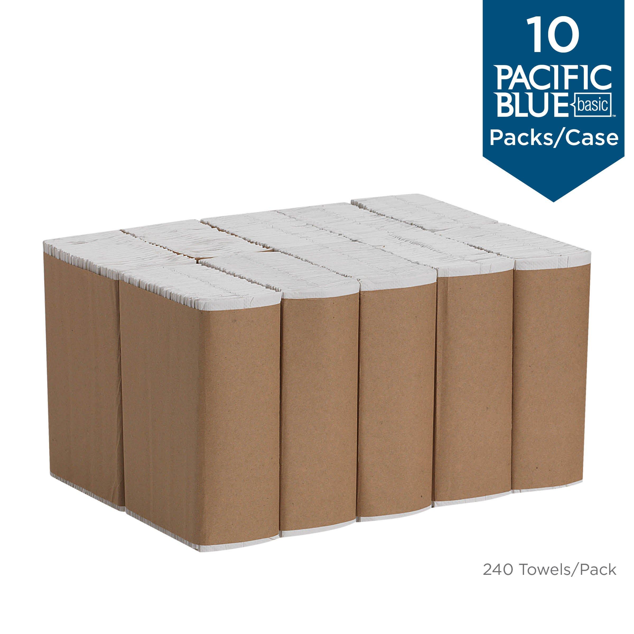 Georgia-Pacific Pacific Blue Basic, 1-Ply C-Fold Paper Towels by GP PRO, White, 20603, 2,400 towels/pack,10 packs/case - Image 4