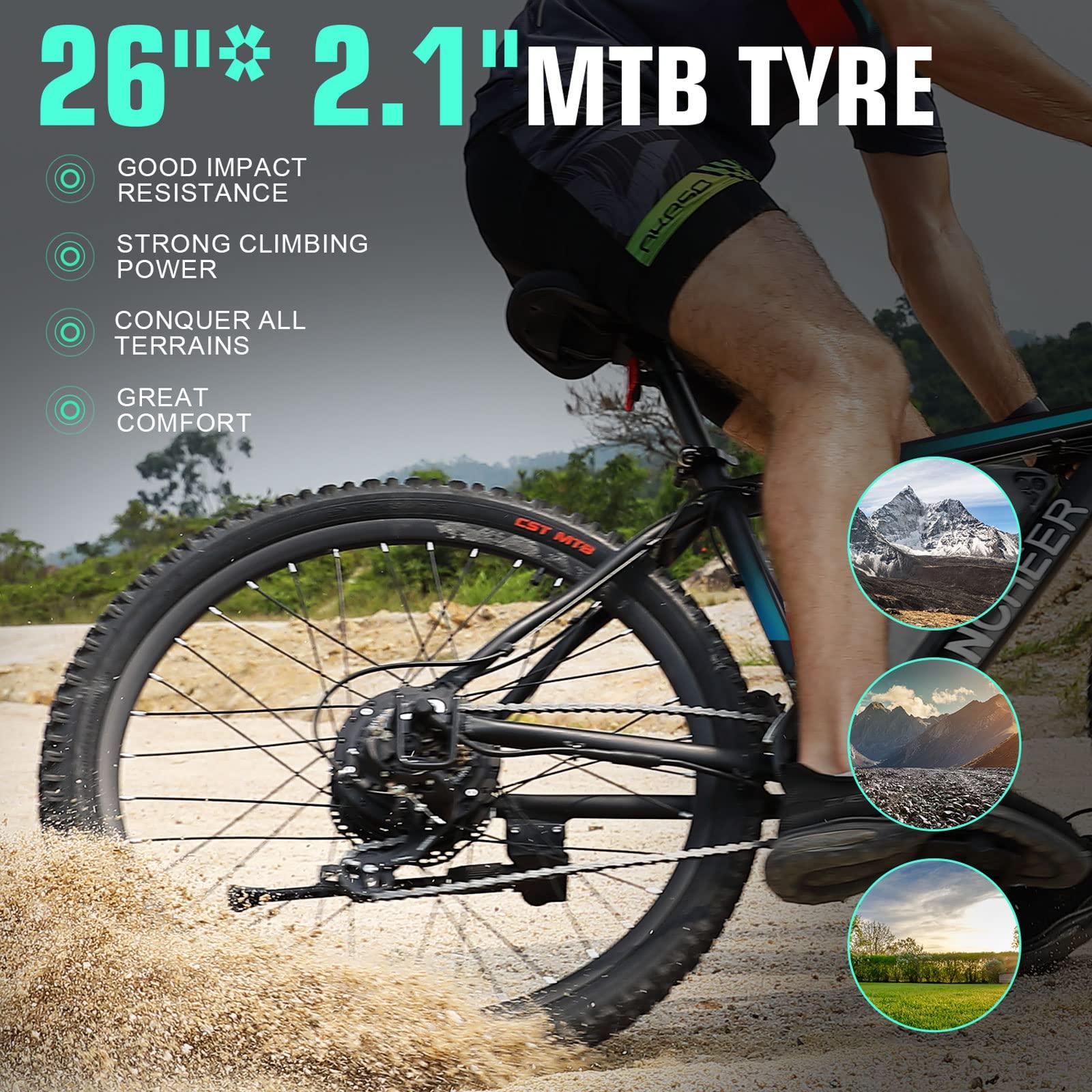 ANCHEER Electric Bike for Adults, Peak 750W Ebike, 3H Fast Charge, 55 Miles, 22MPH Electric Bicycle, 48V 499Wh Battery, 26" Gladiator Electric Mountain Bike, 21Speed, UL 2849 Certified - Image 8
