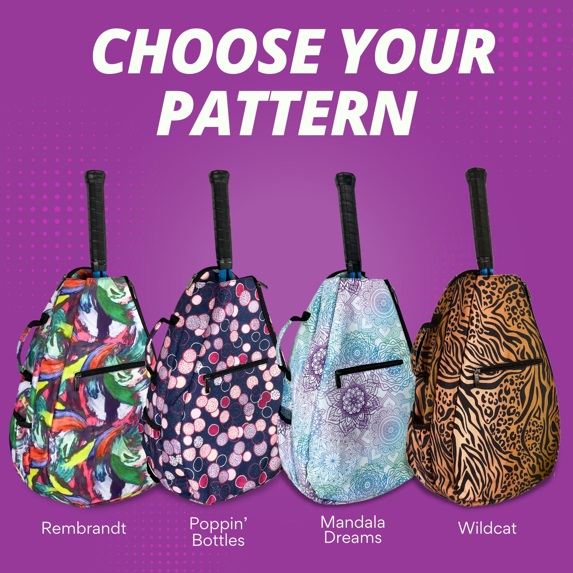 Womens Tennis Backpack - Taboo Fashions Ladies Tennis Bag Holds Two Racquets, Padded Straps and Side Carry Handle - Image 6