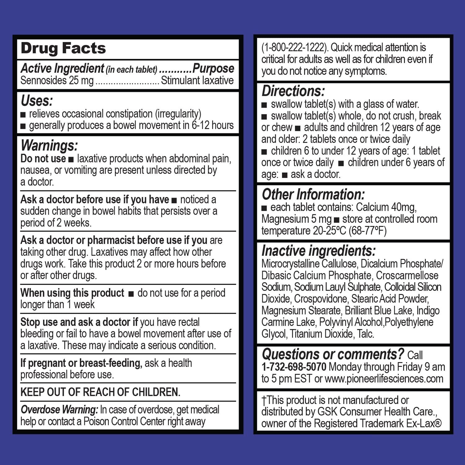 GenCare - Maximum Strength Senna Laxative 25mg (100 Tablets) - Gentle Constipation Relief Sennosides USP Stimulant Laxatives Digestion Pills - Natural Overnight Relief while You Sleep - Generic Ex Lax - Image 6