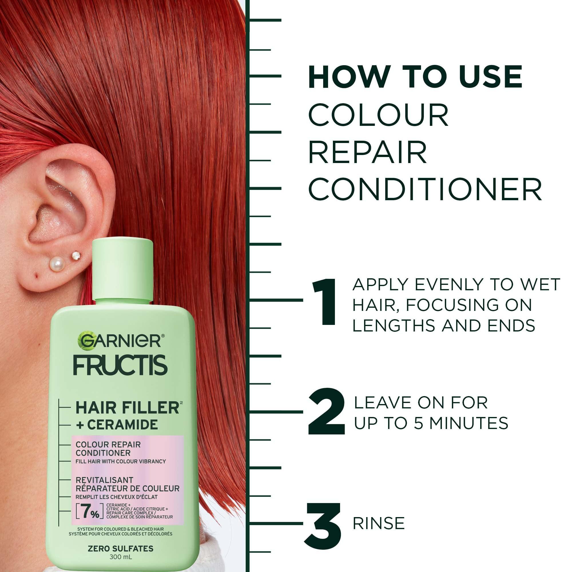 Garnier Fructis Hair Filler Color Repair Conditioner with Ceramide, Smoothing & Sulfate Free Conditioner for Colored, Bleached Hair, 10.1 Fl Oz, 1 Count - Image 7